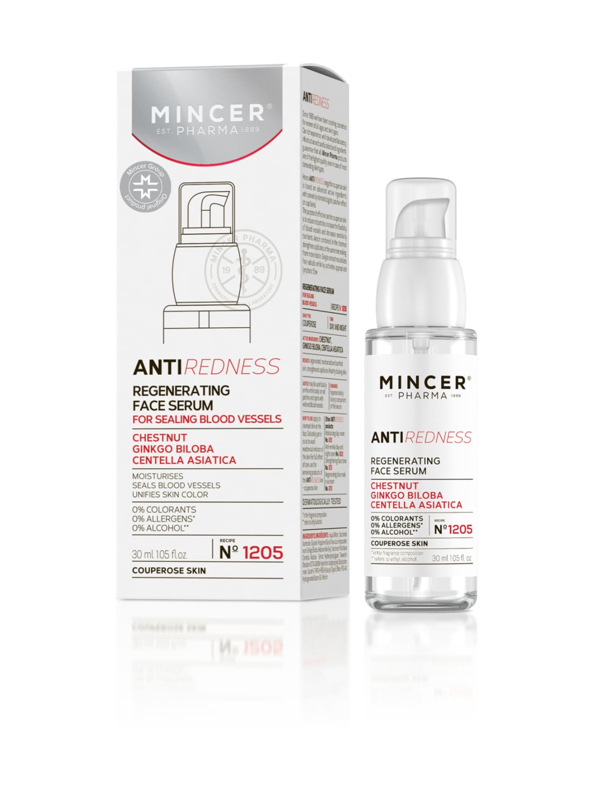 Antiredness regenerating face serum -rauhoittava kasvoseerumi 30ml – Mincer Pharma