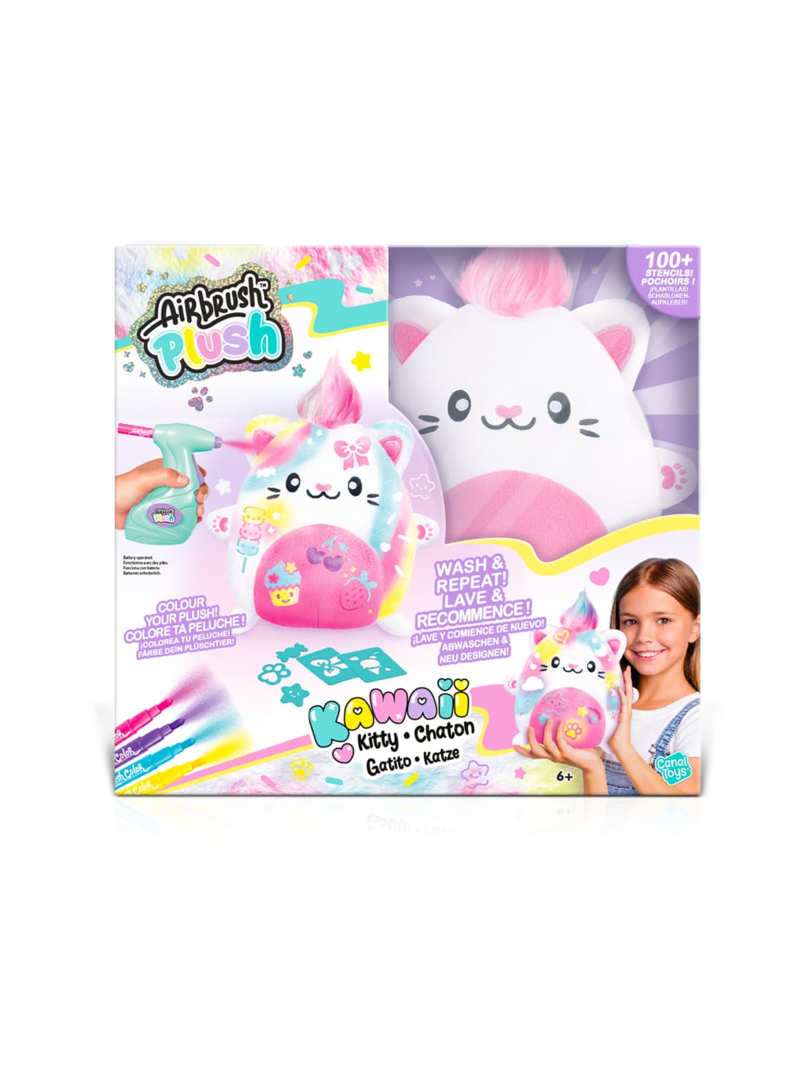Airbrush plush pehmo kawaii kitty ja kynäruisku, 25 cm – AIRBRUSH