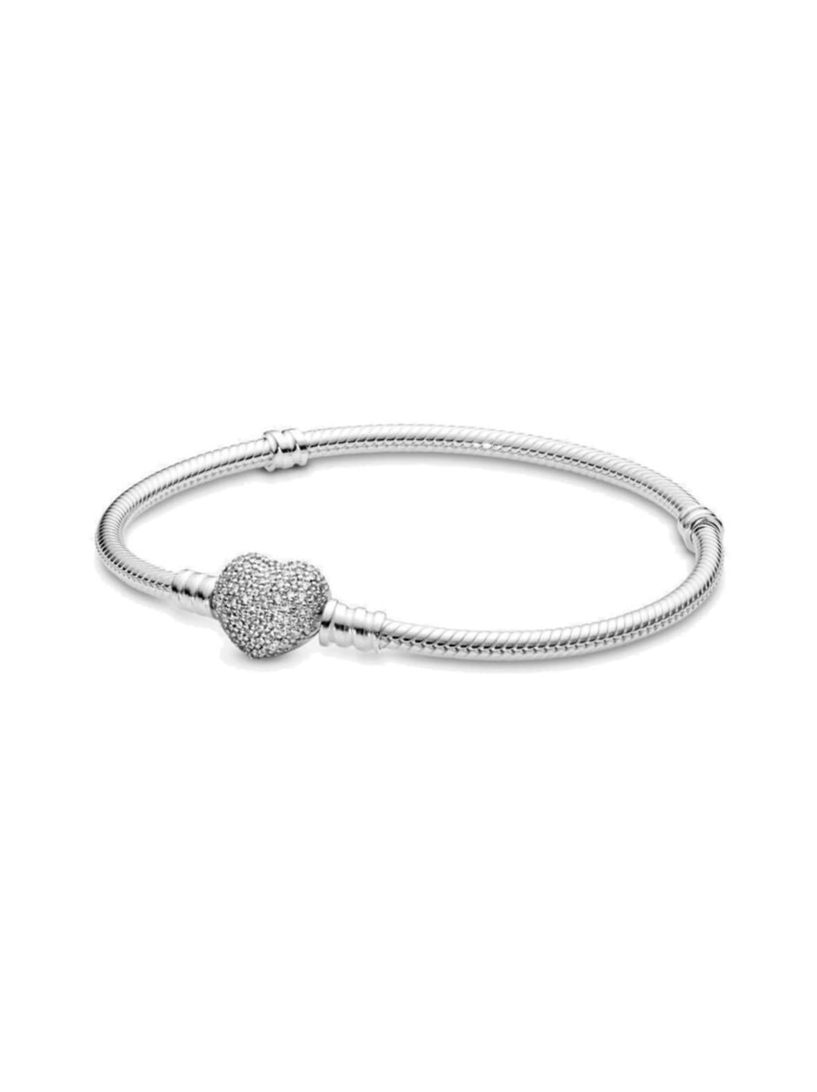 Moments heart with zirconia silver bracelet 590727cz – Pandora