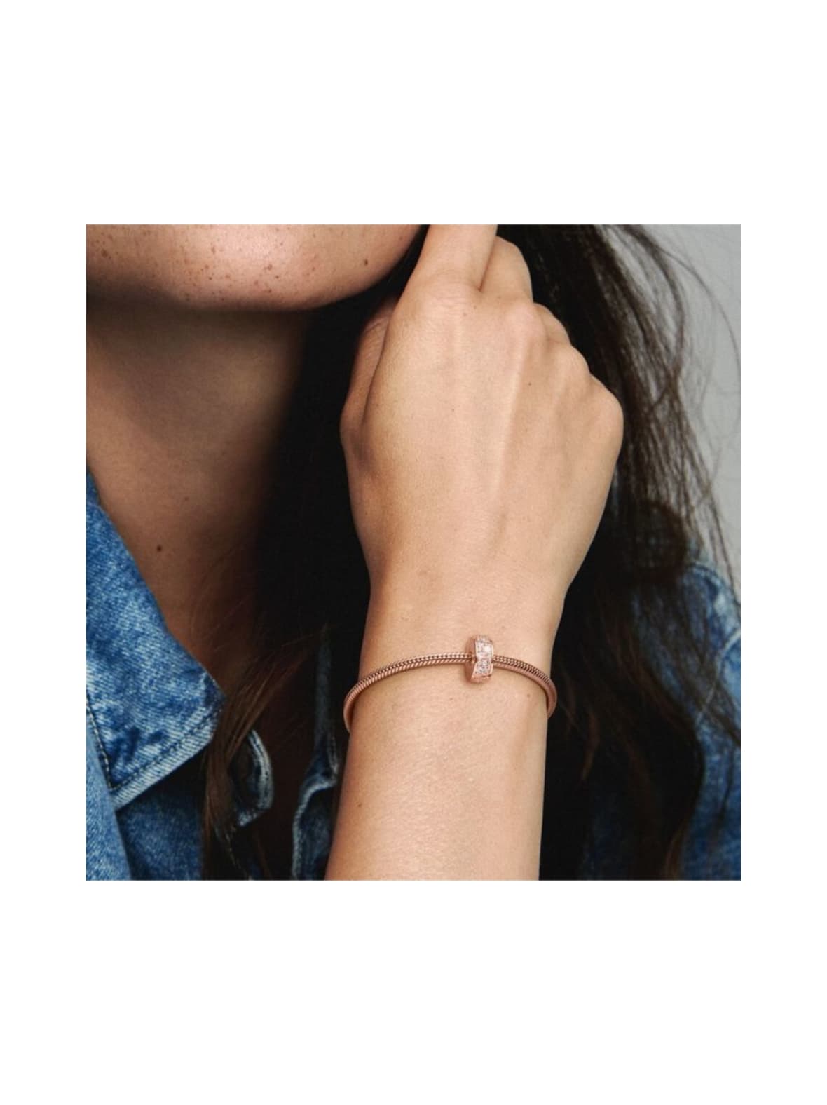 Kirkas pavé-lukkopala 14k rose gold-plated clip with clear cubic zirconia and silicone grip clear pavé clip charm 781817cz – Pandora