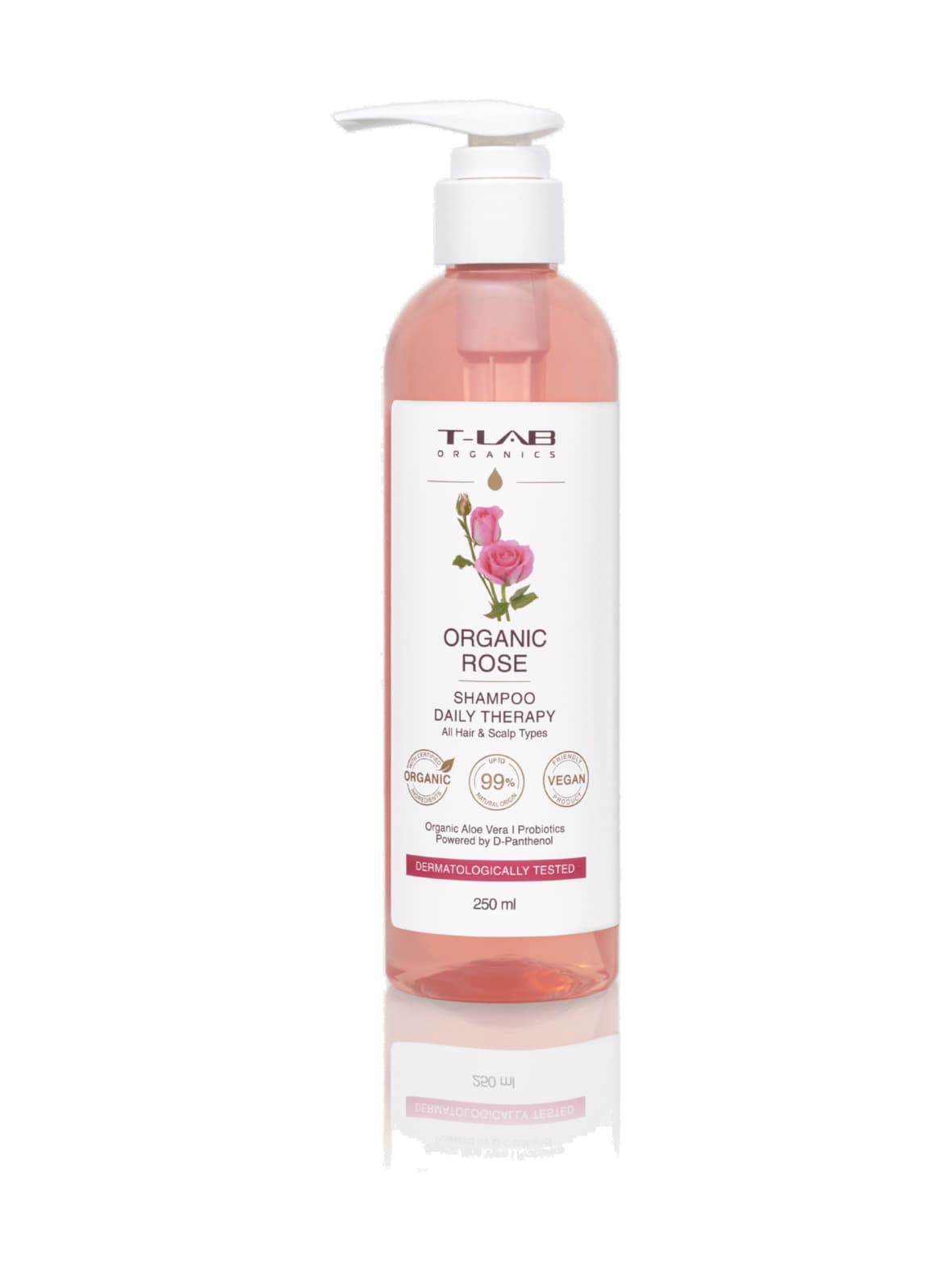 Organic rose daily therapy shampoo -kaikille hiustyypeille 250ml – T-LAB Professional
