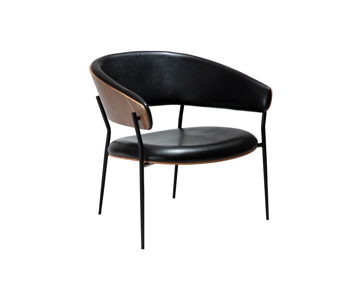 Dan-Form Crib nojatuoli musta / pähkinäpuu