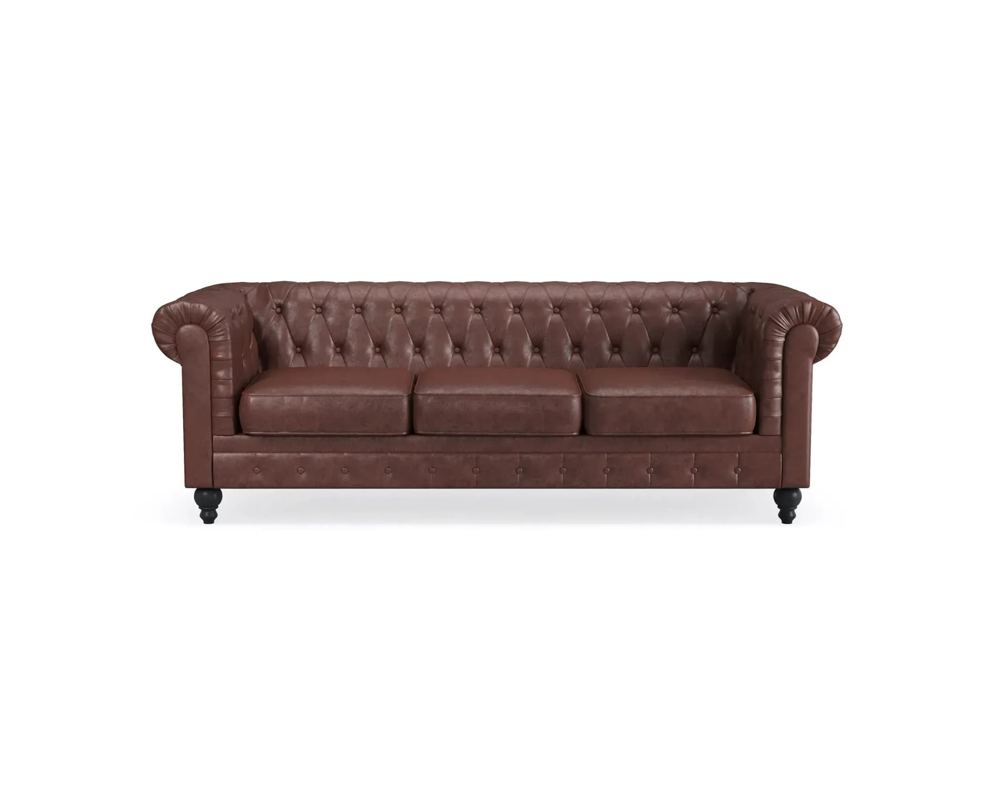 Chesterfield Lyx 3-istuttava sohva tummanruskea – Manor House