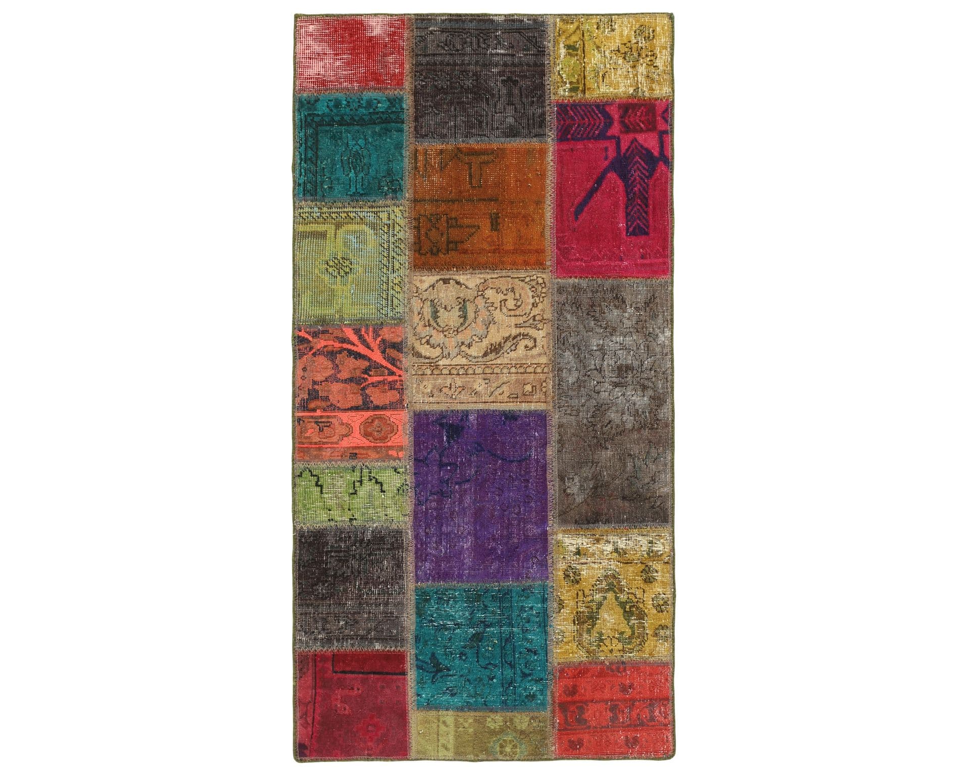 Vintage Patchwork itämainen matto 75 x 153 cm – Rezas