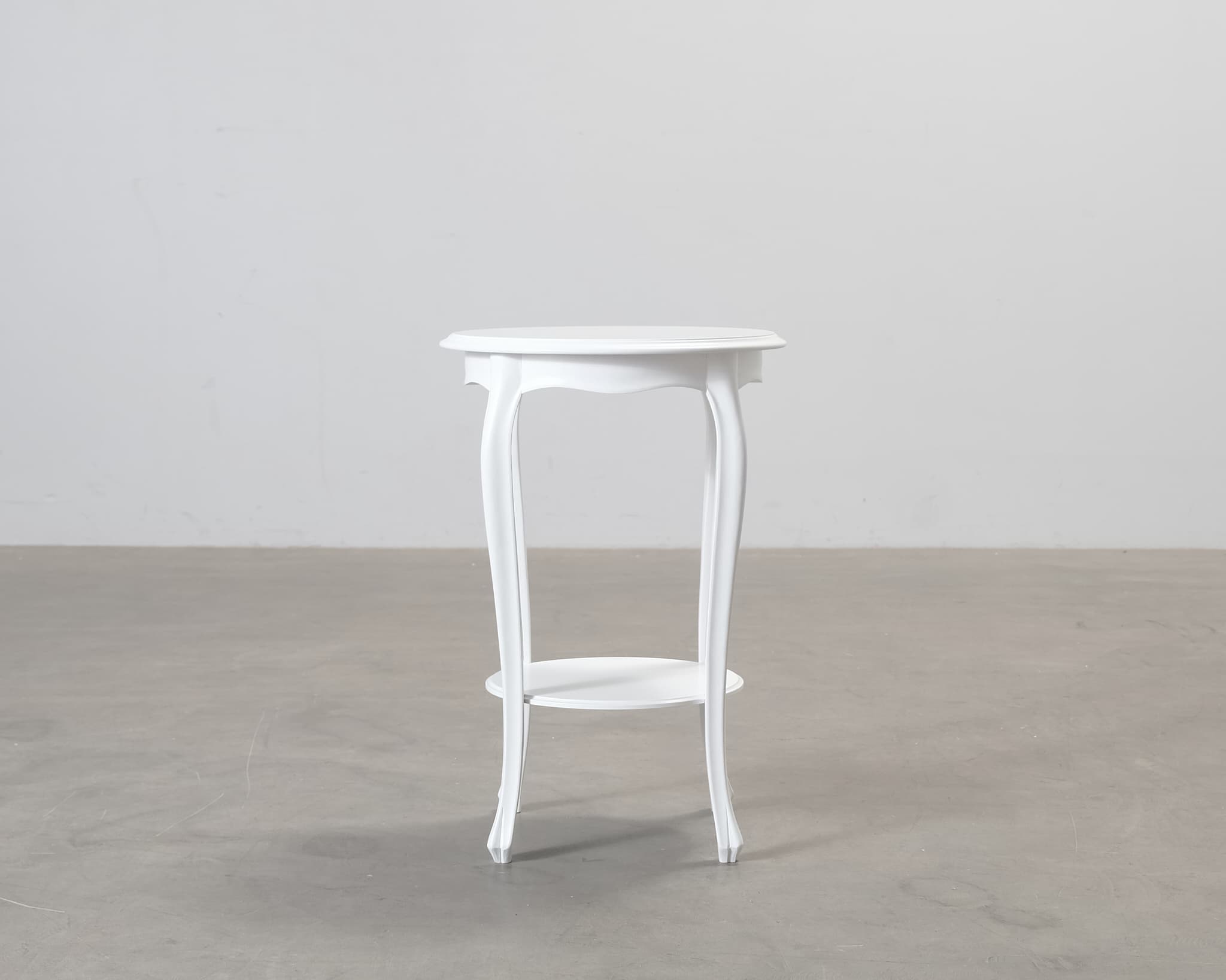 Klassinen sivupöytä ø 48 cm valkoinen