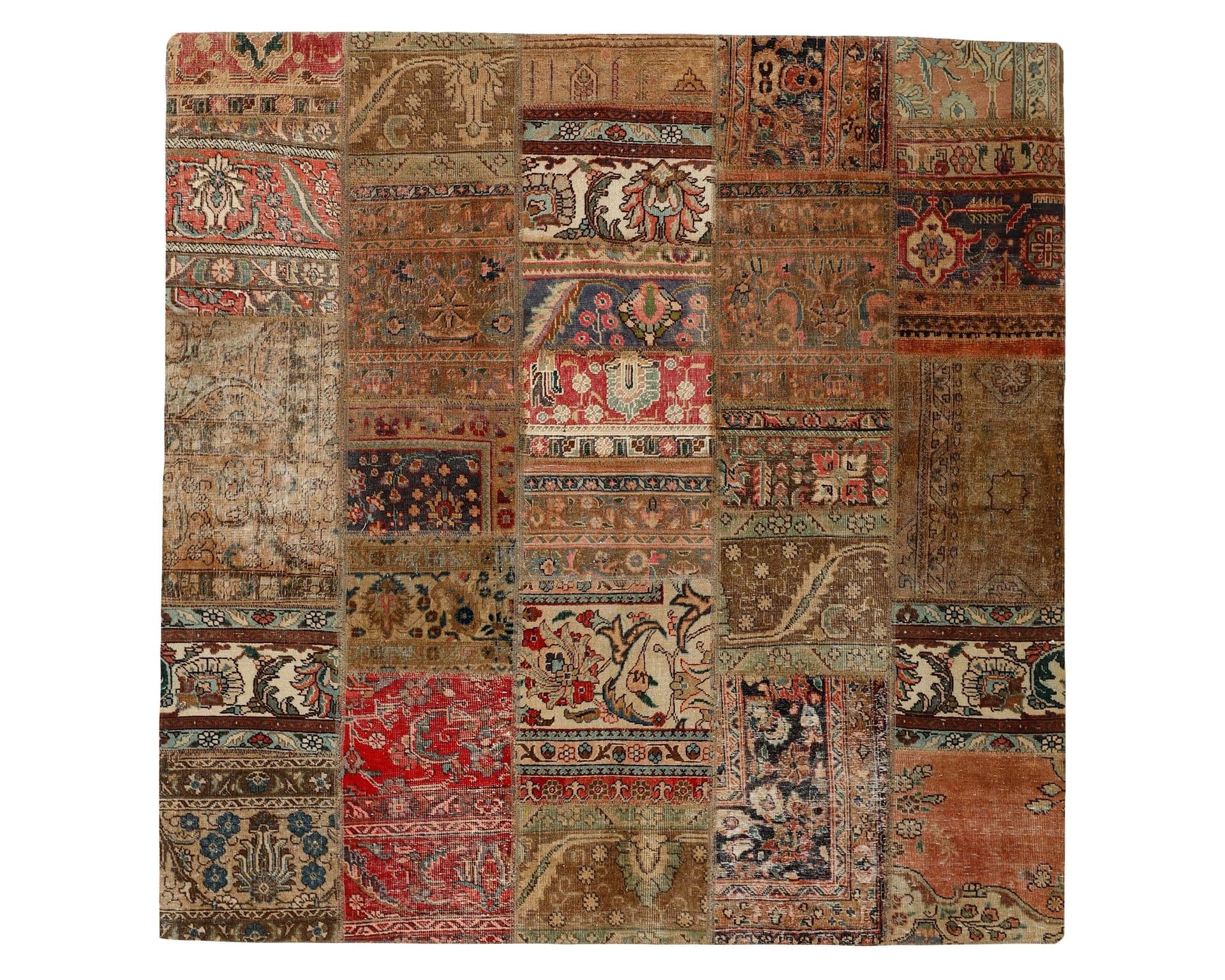 Vintage Patchwork itämainen matto 205 x 204 cm – Rezas