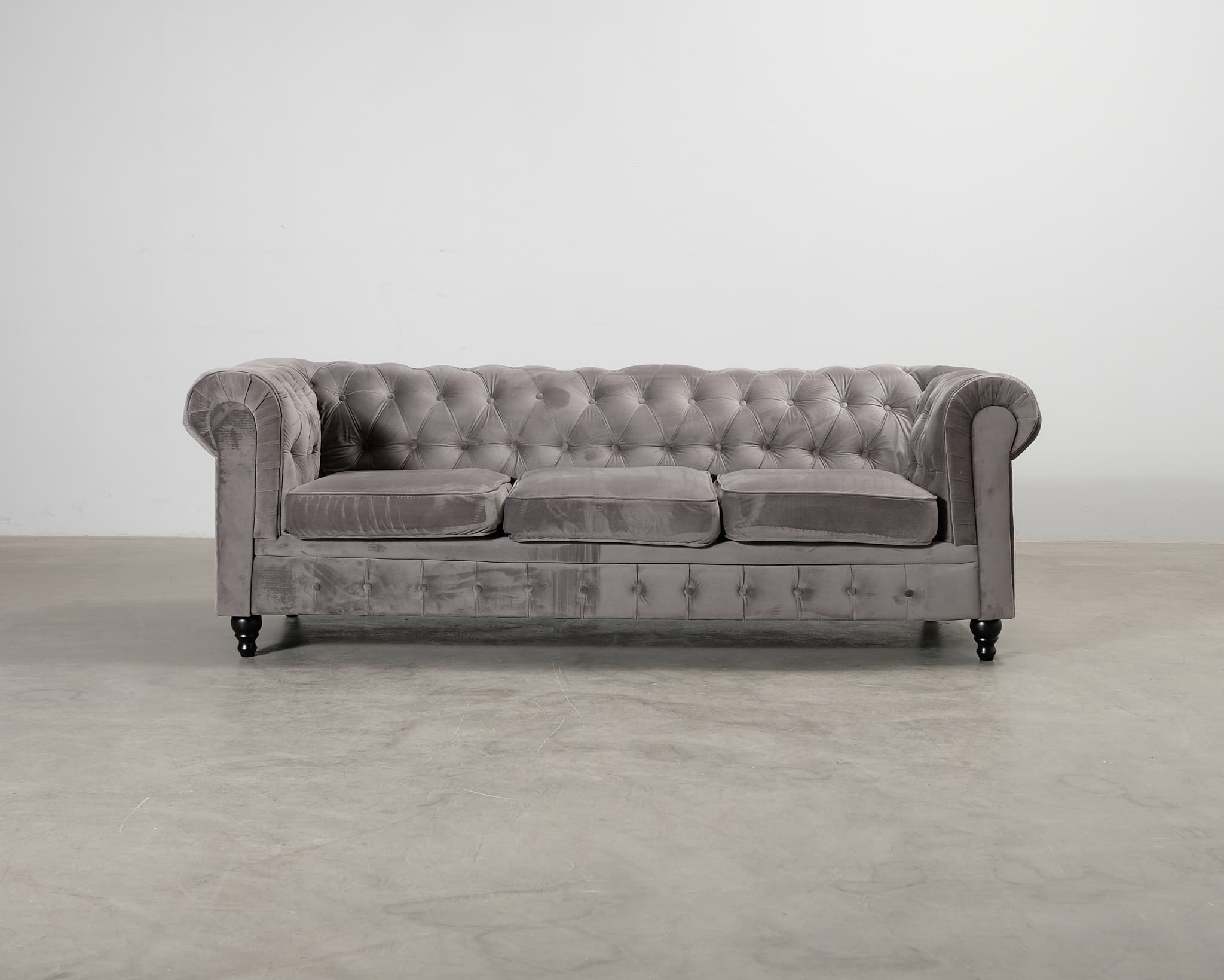 Chesterfield Lyx 3-istuttava sohva harmaa – Manor House