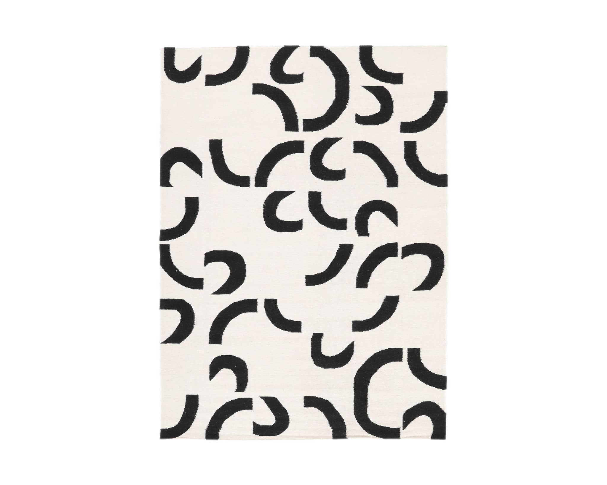 Rugvista Core Curved matto 140 x 200 cm musta / valkoinen – Rugvista x Mjuk