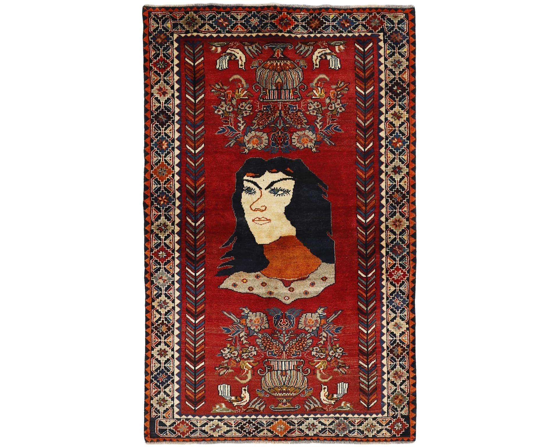 Old Figural Kashghai itämainen matto 128 x 207 cm – Rezas