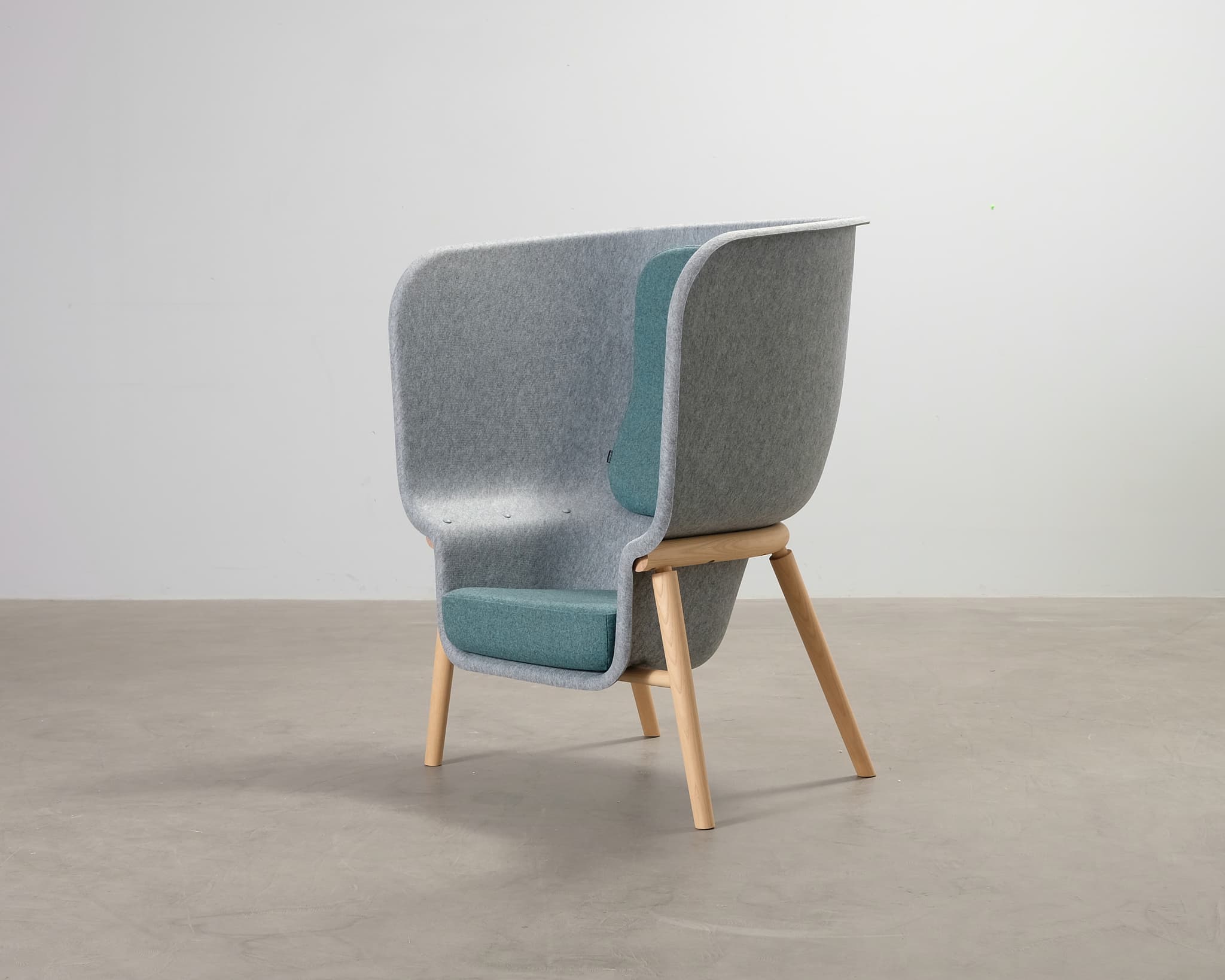 De Vorm Pod PET Felt nojatuoli harmaa