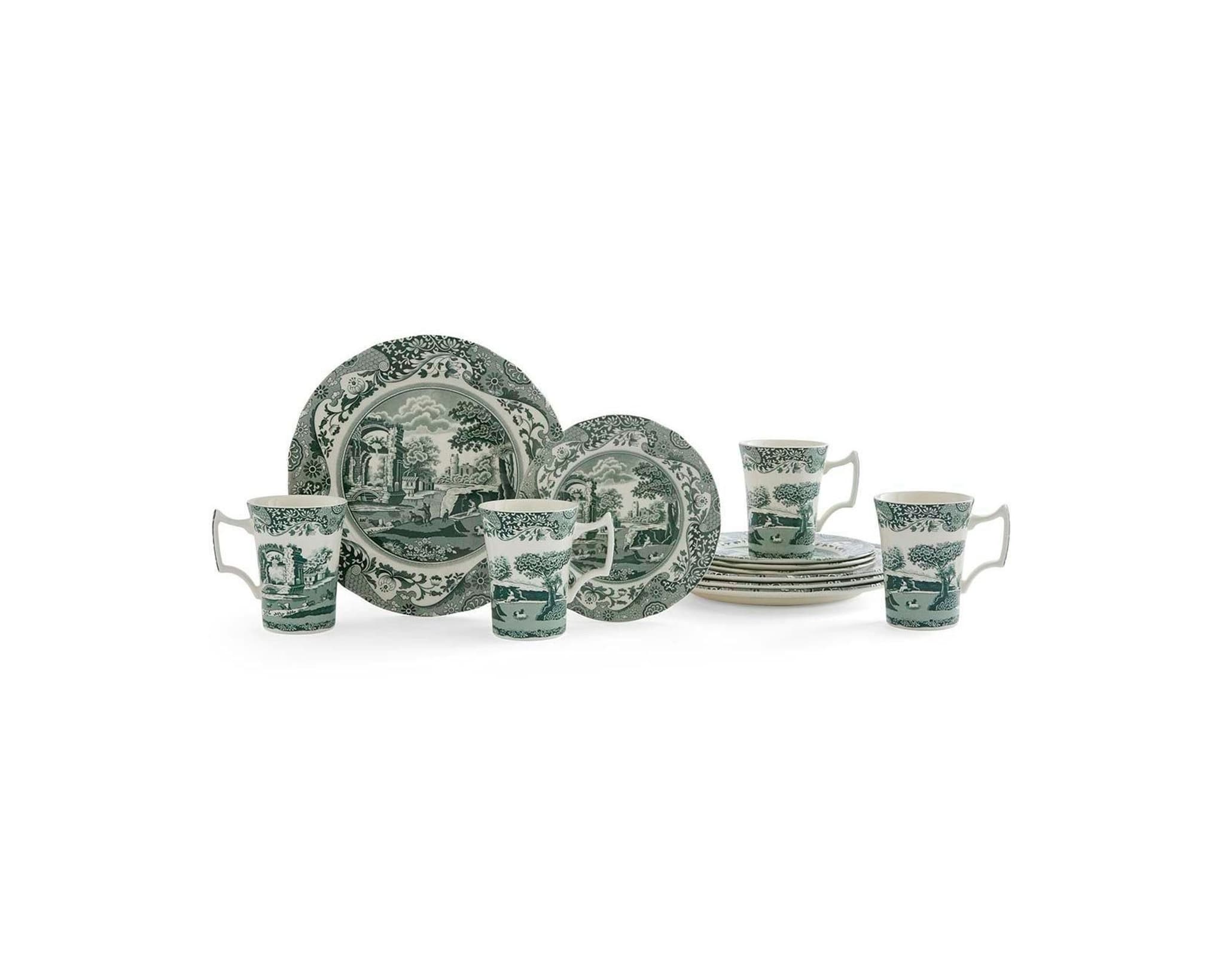 Spode Heritage Green Italian astiasarja 10 osaa, vihreä – Spode