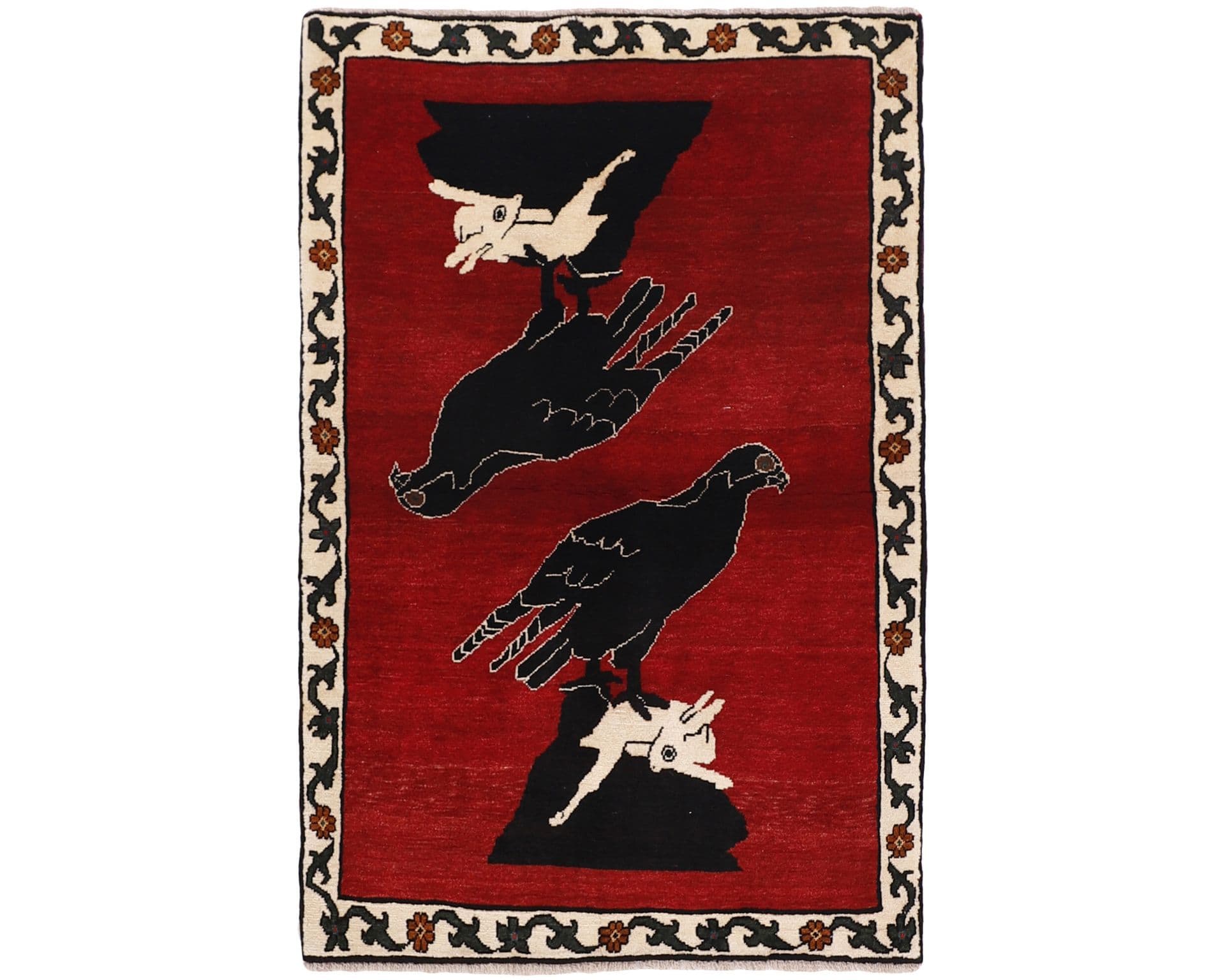 Old Figural Kashghai itämainen matto 112 x 172 cm – Rezas