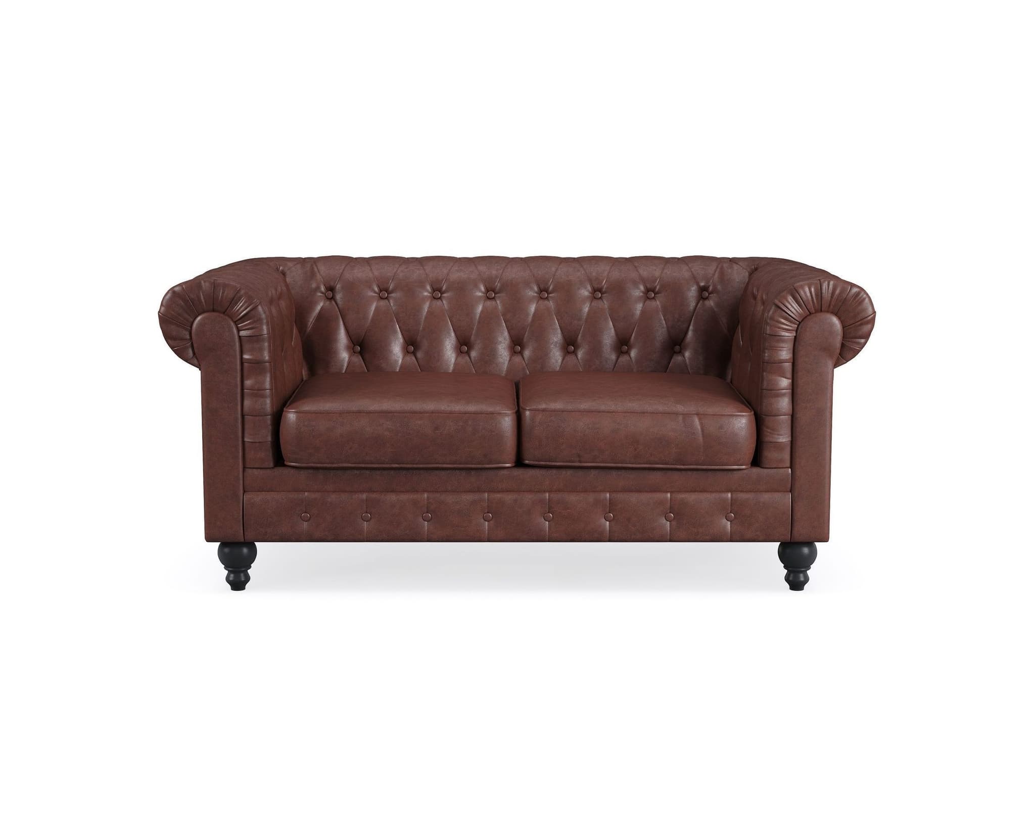 Chesterfield Lyx 2-istuttava sohva tummanruskea – Manor House