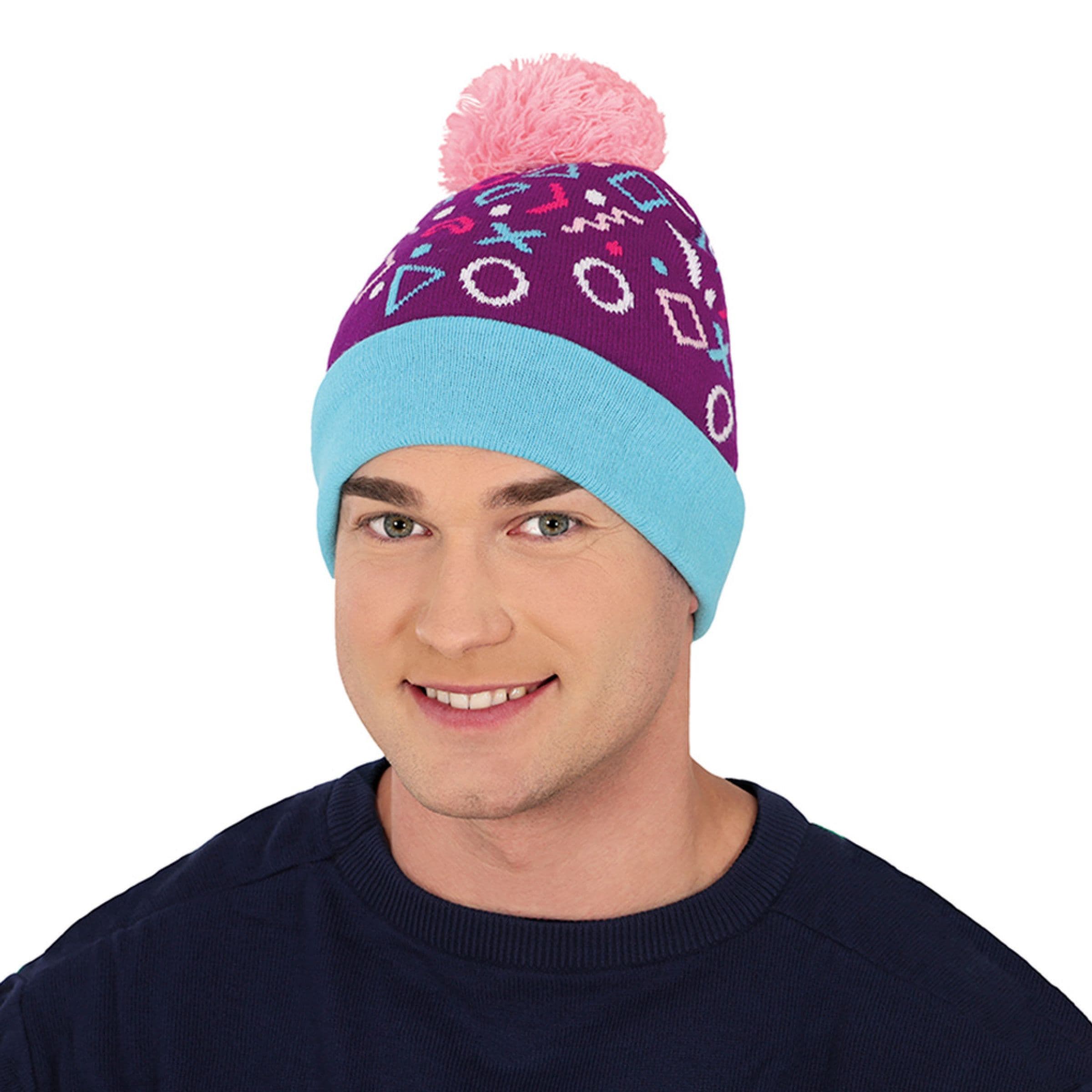 80-luvun Pipo Turkoosi/Lila - One size