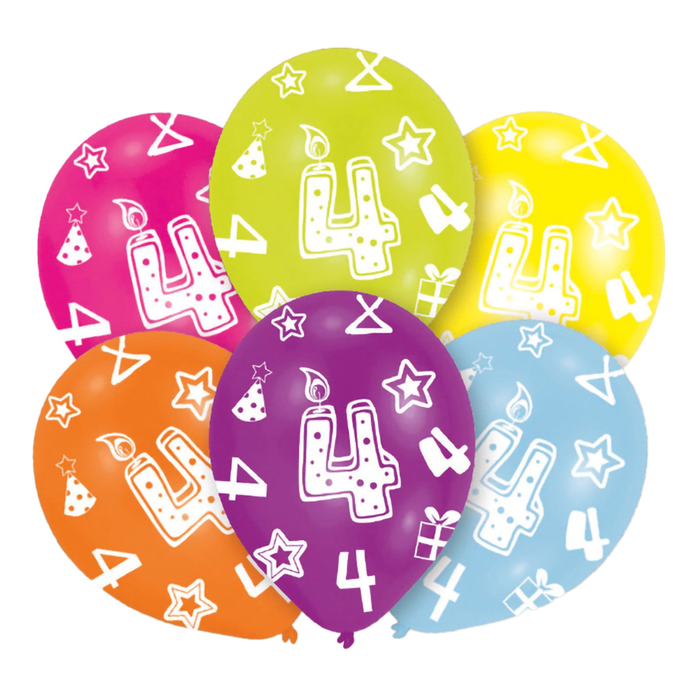 Ilmapallot Moniväriset 4 Vuotta - 6-pakkaus – Riethmüller