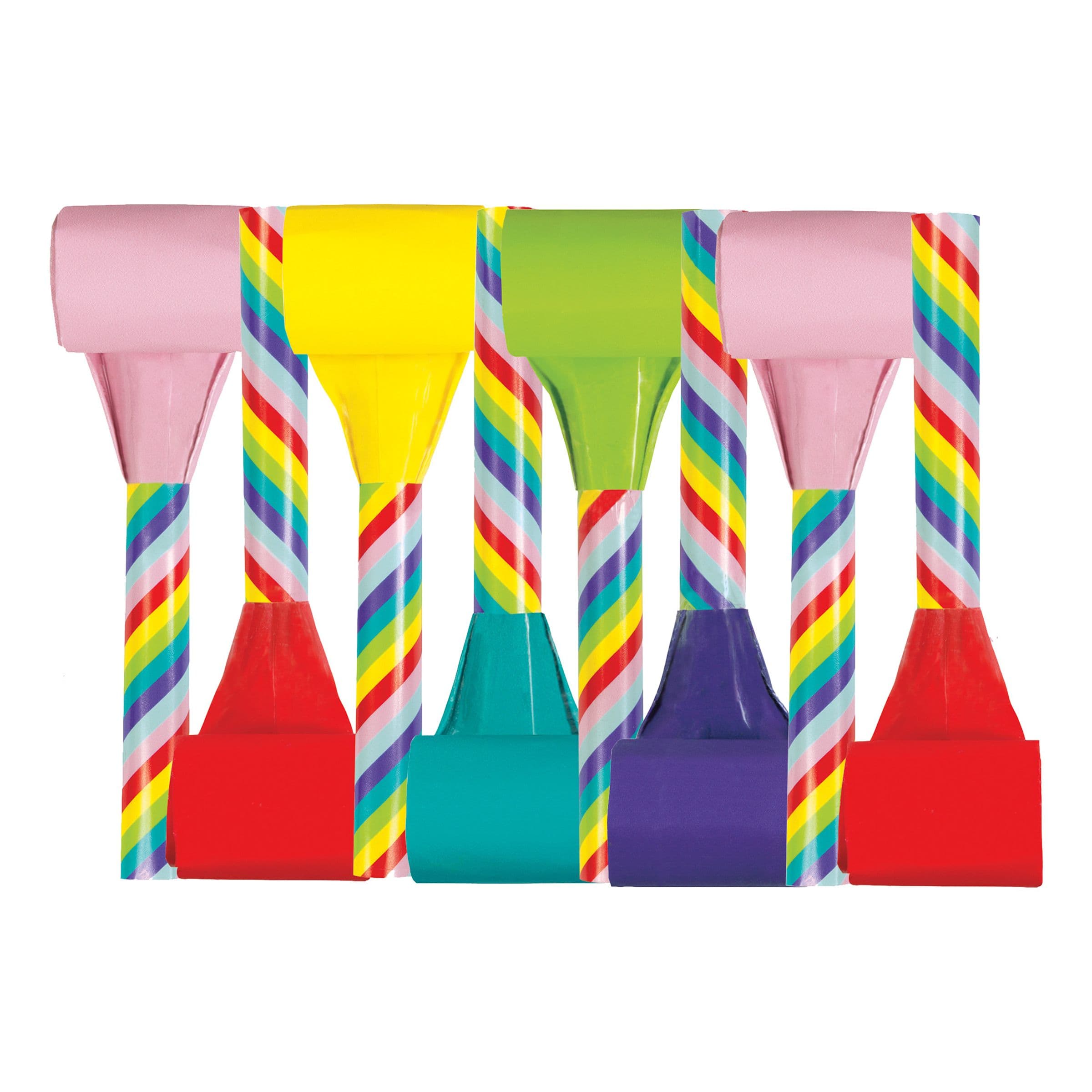 Raidalliset käärmepillit - 8-pakkaus – Unique Party