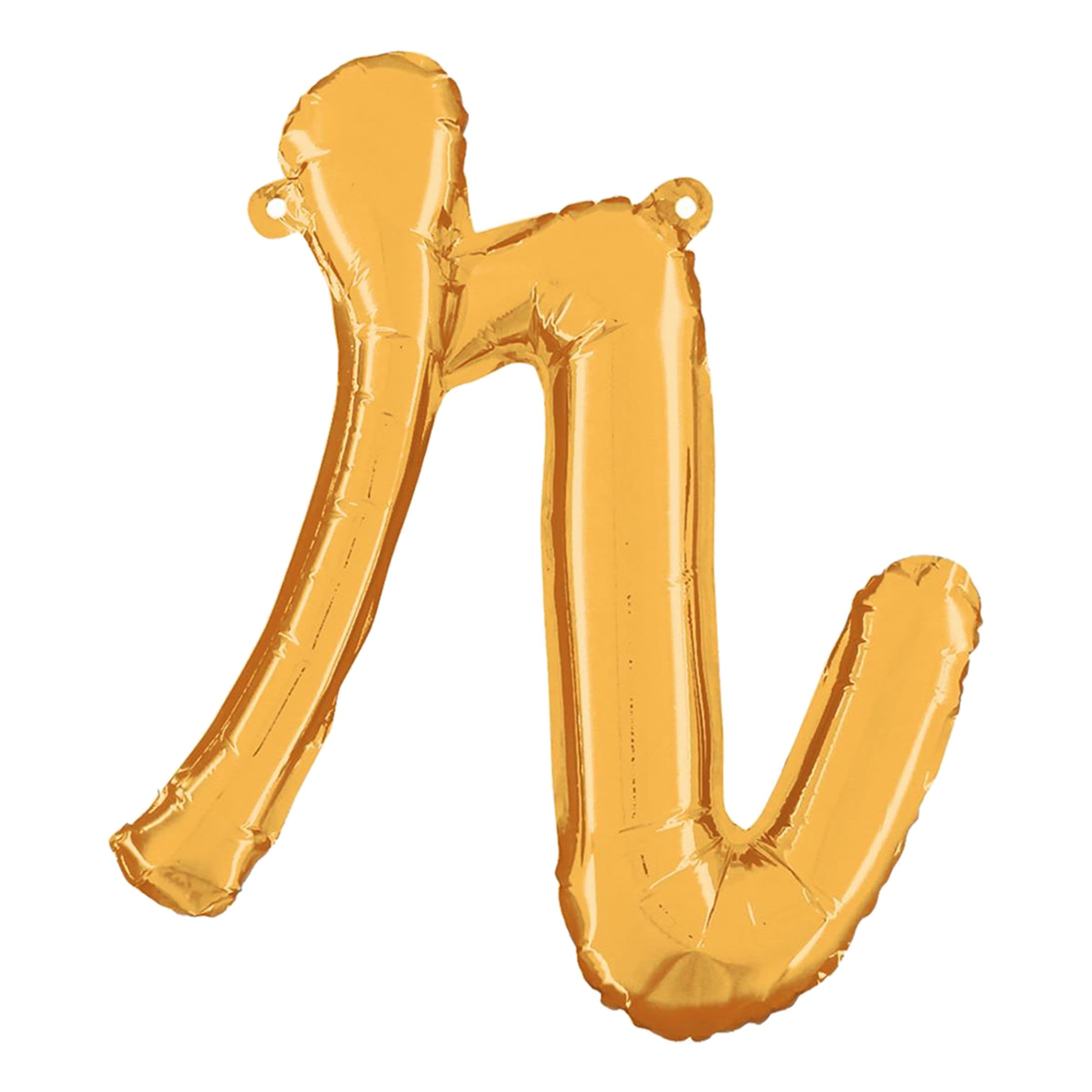 Kirjainilmapallo Script Kulta - Kirjain R – Ballongkungen