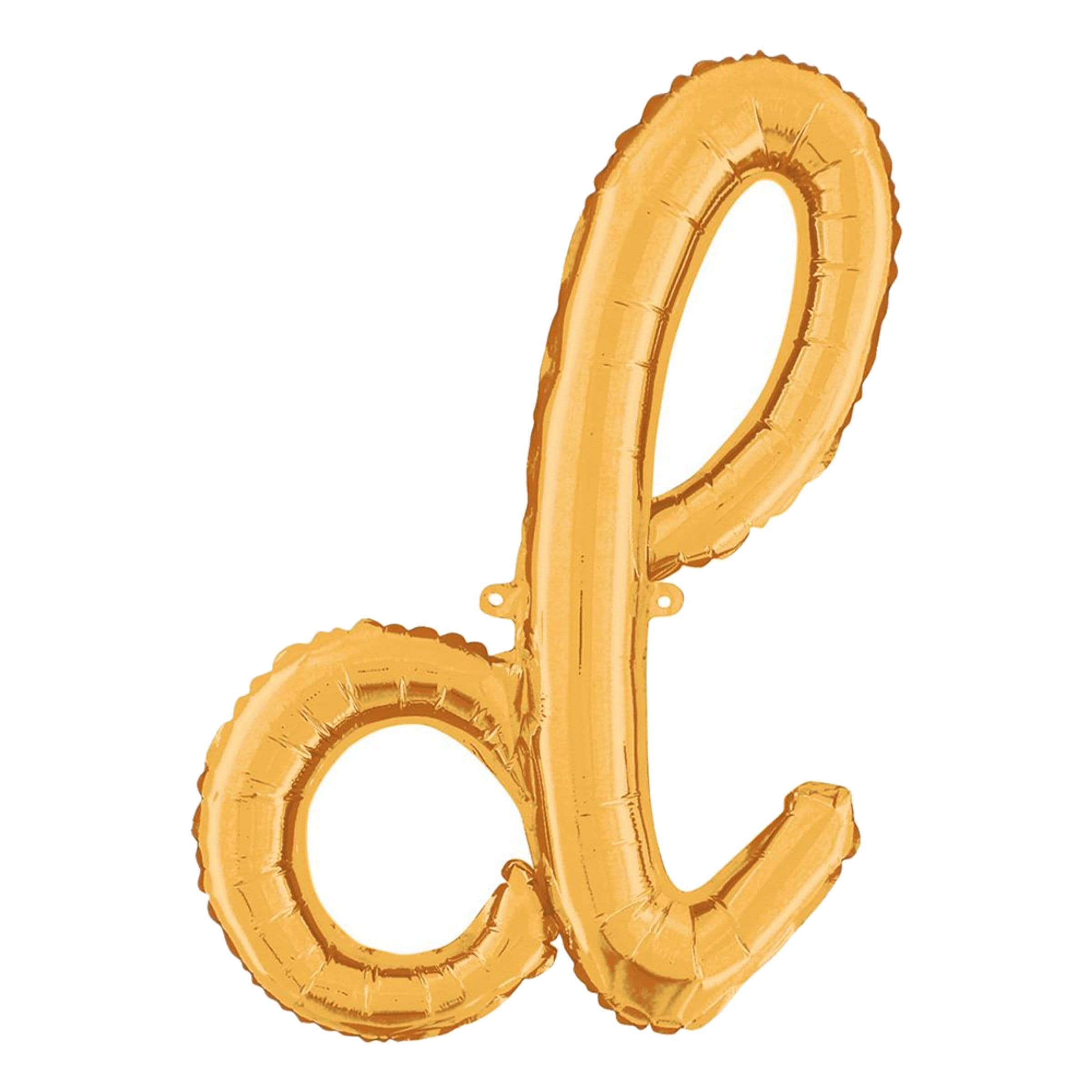 Kirjainilmapallo Script Kulta - Kirjain D – Ballongkungen