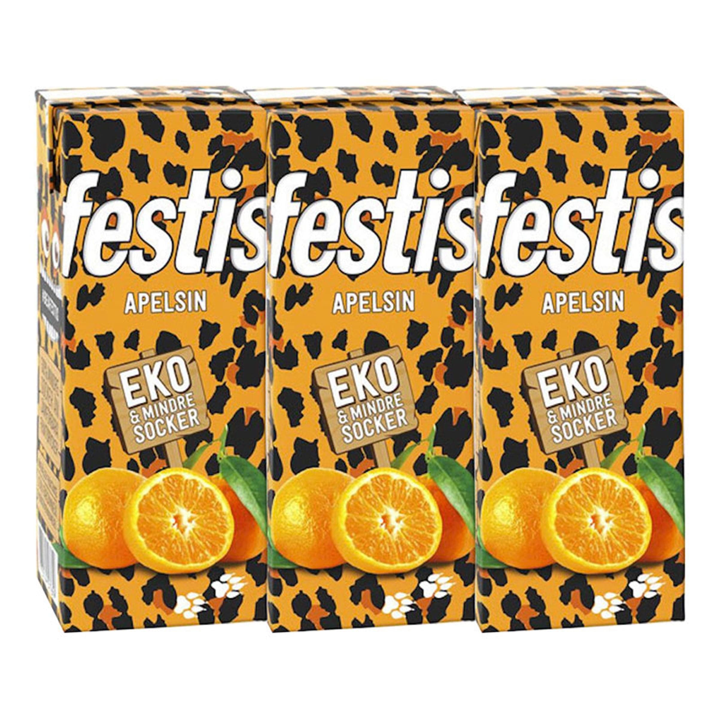 Festis Appelsiini Ekologinen - 3 x 200 ml – ERT Godis Singel