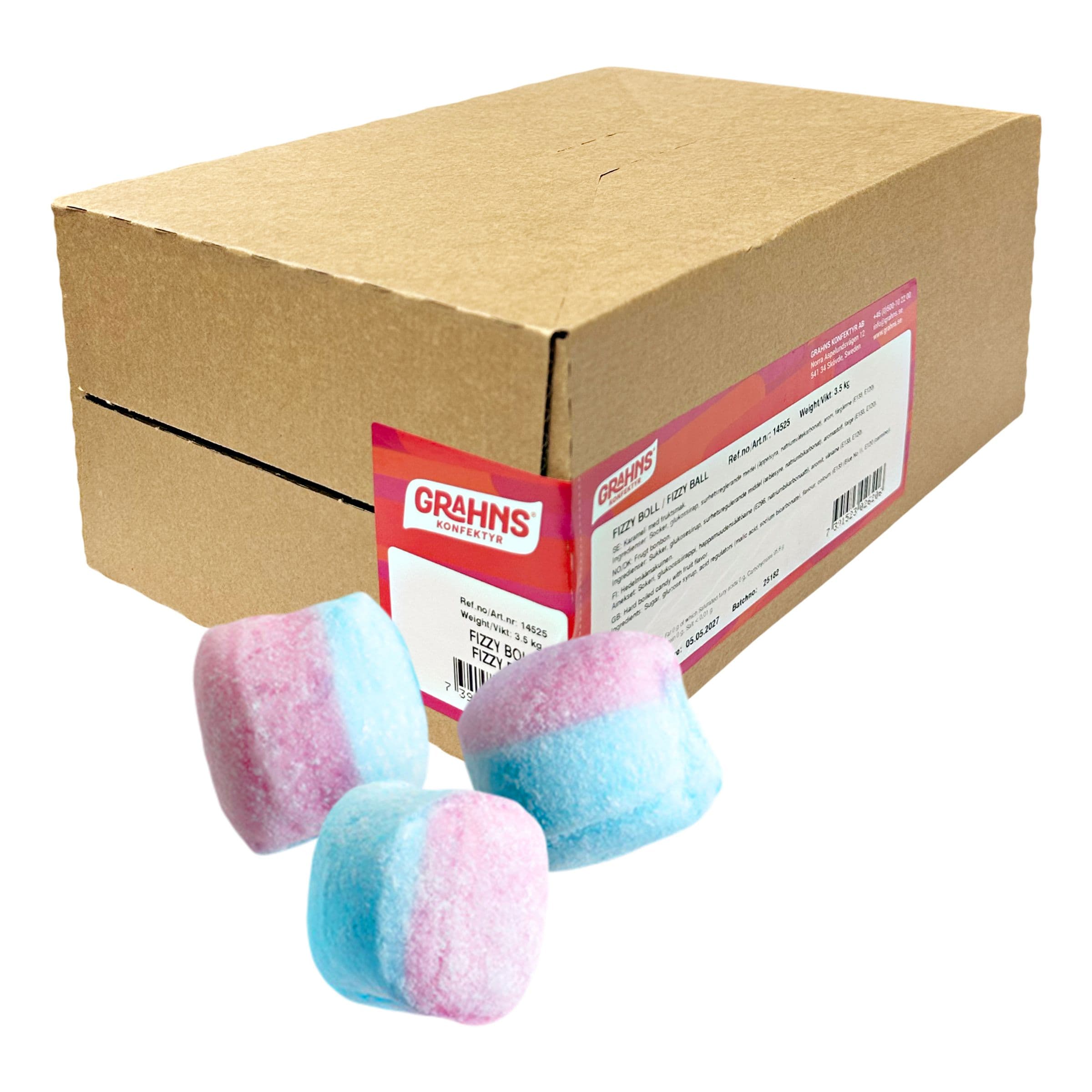 Grahns Fizzyboll Karkit Suurpakkaus - 3,5 kg