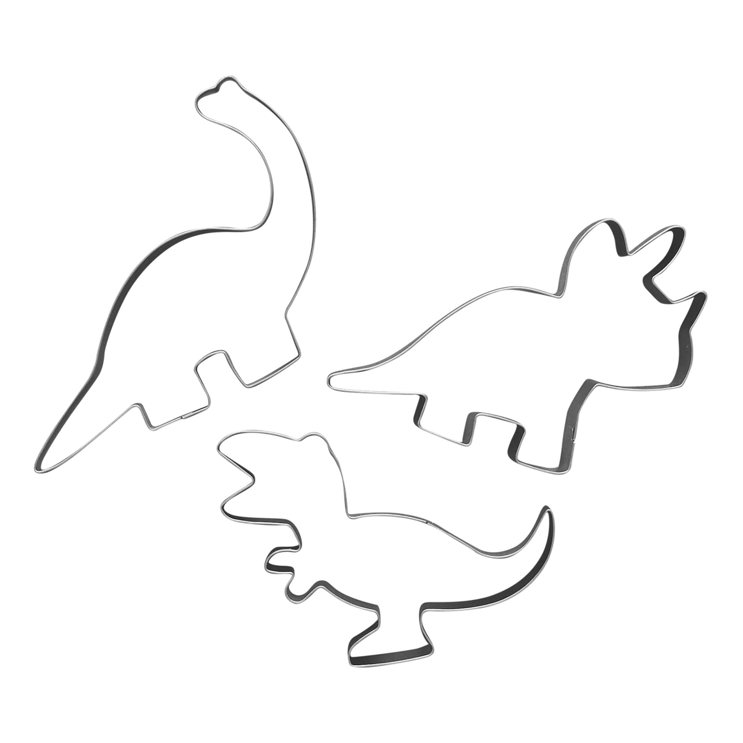 Dinosauruksen muotoiset keksimuotit - 3-pakkaus
