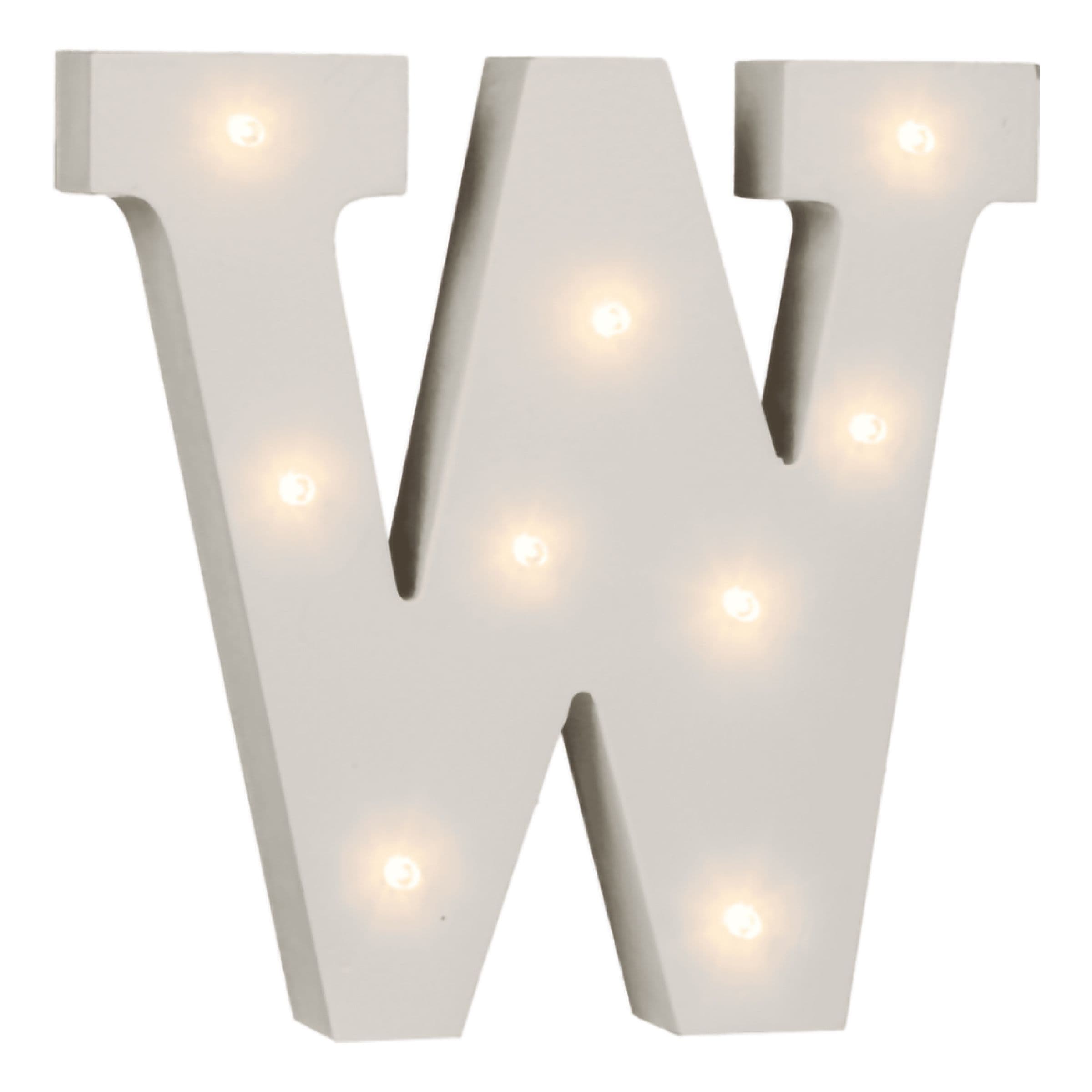 LED-Kirjain Puuta Valkoinen - Kirjain W – Out of the Blue