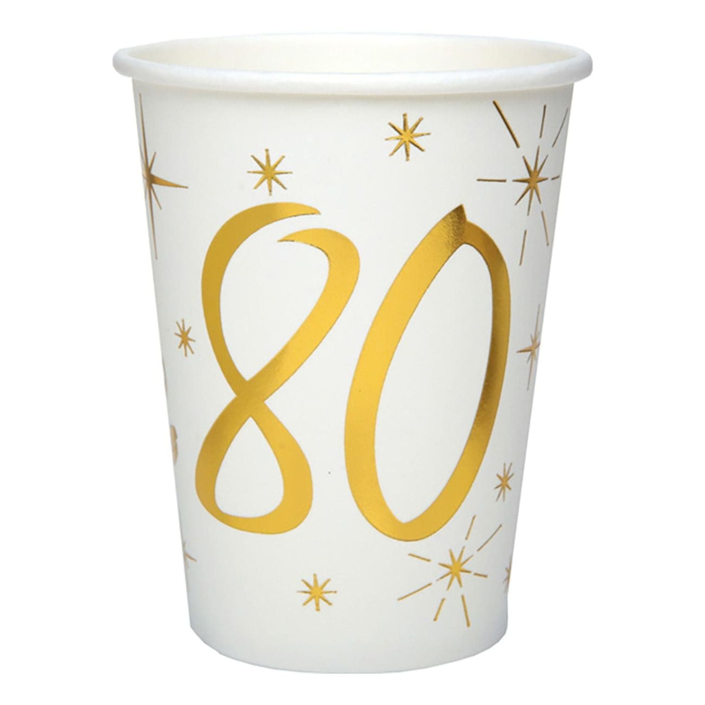Pahvimukit 80 Kulta/Valkoinen