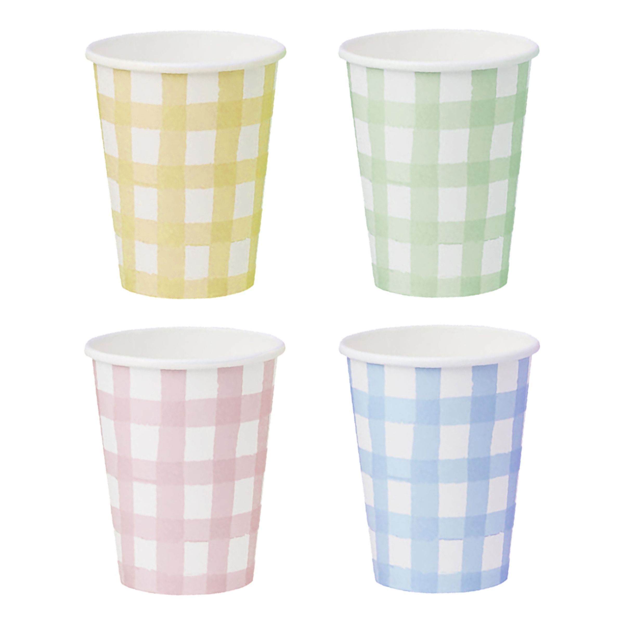 Pahvimukit Gingham - 8-pakkaus