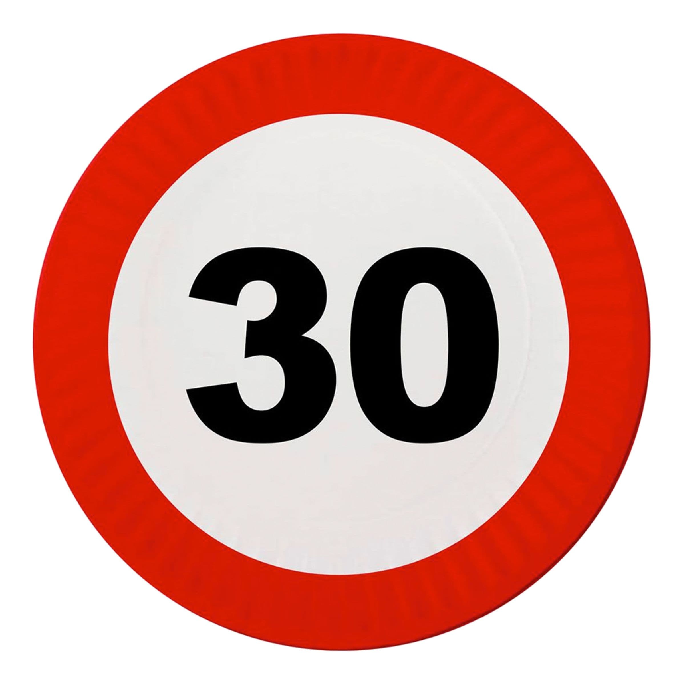 Pahvilautaset Liikennemerkki 30 - 8-pakkaus – ESPA