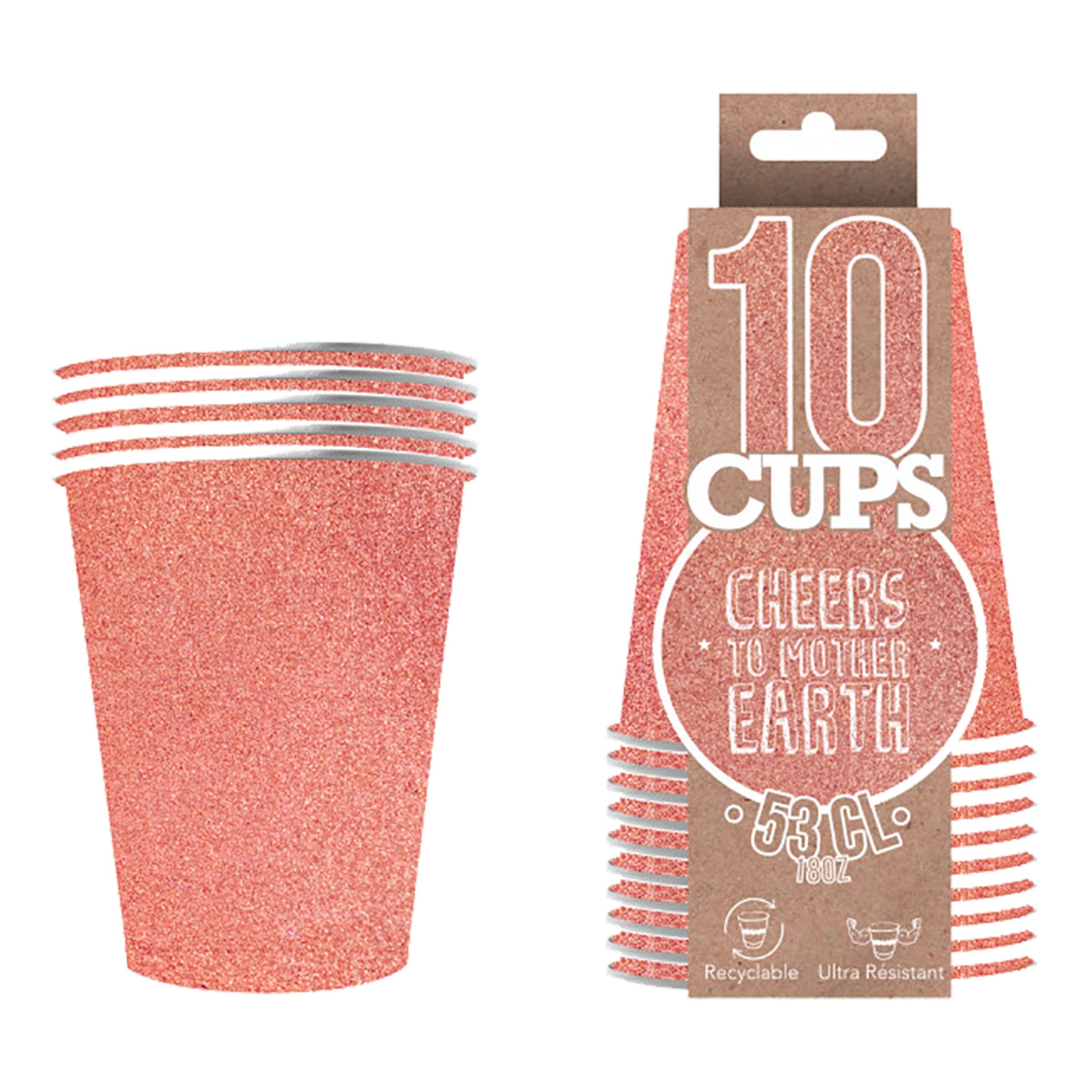 Party Cups Paperi Ruusukulta - 10-pakkaus