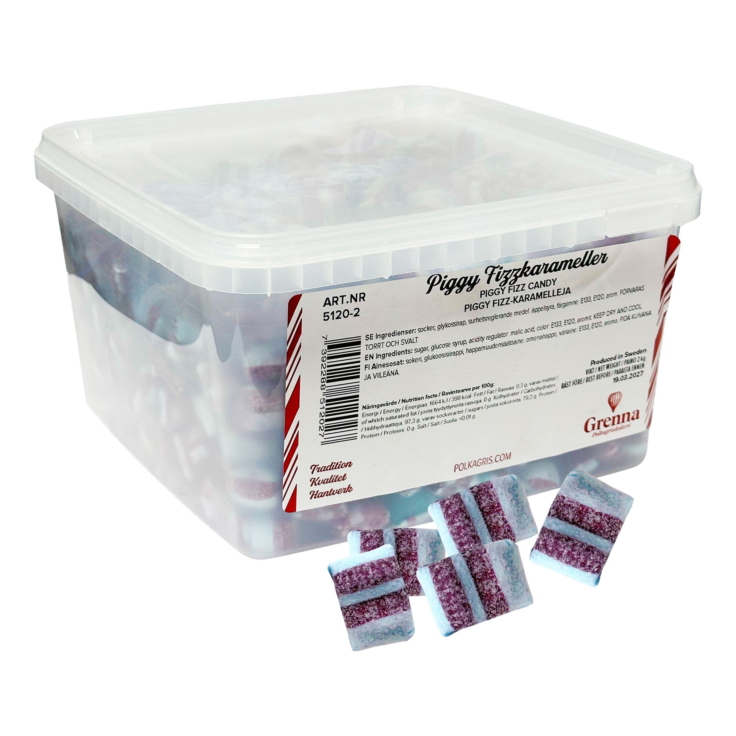 Grenna Piggy Fizzy Suurpakkaus - 2 kg