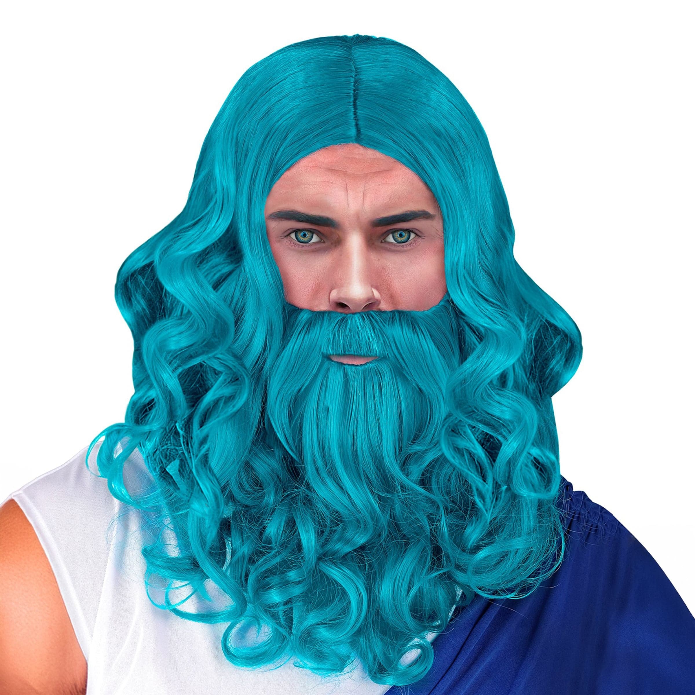 Poseidon Peruukit Sininen - One size