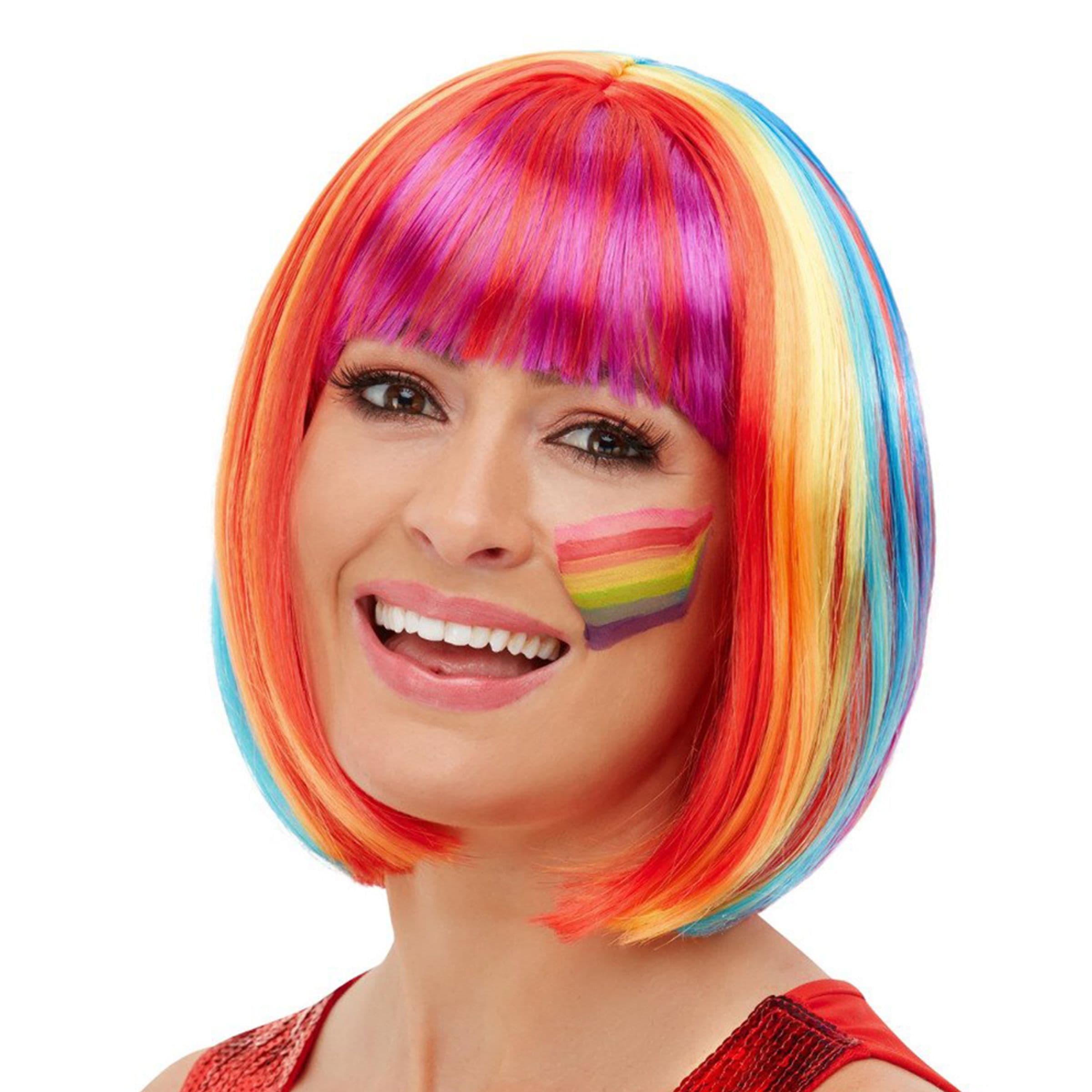 Sateenkaarenvärinen Polkka Peruukki - One size – Smiffys