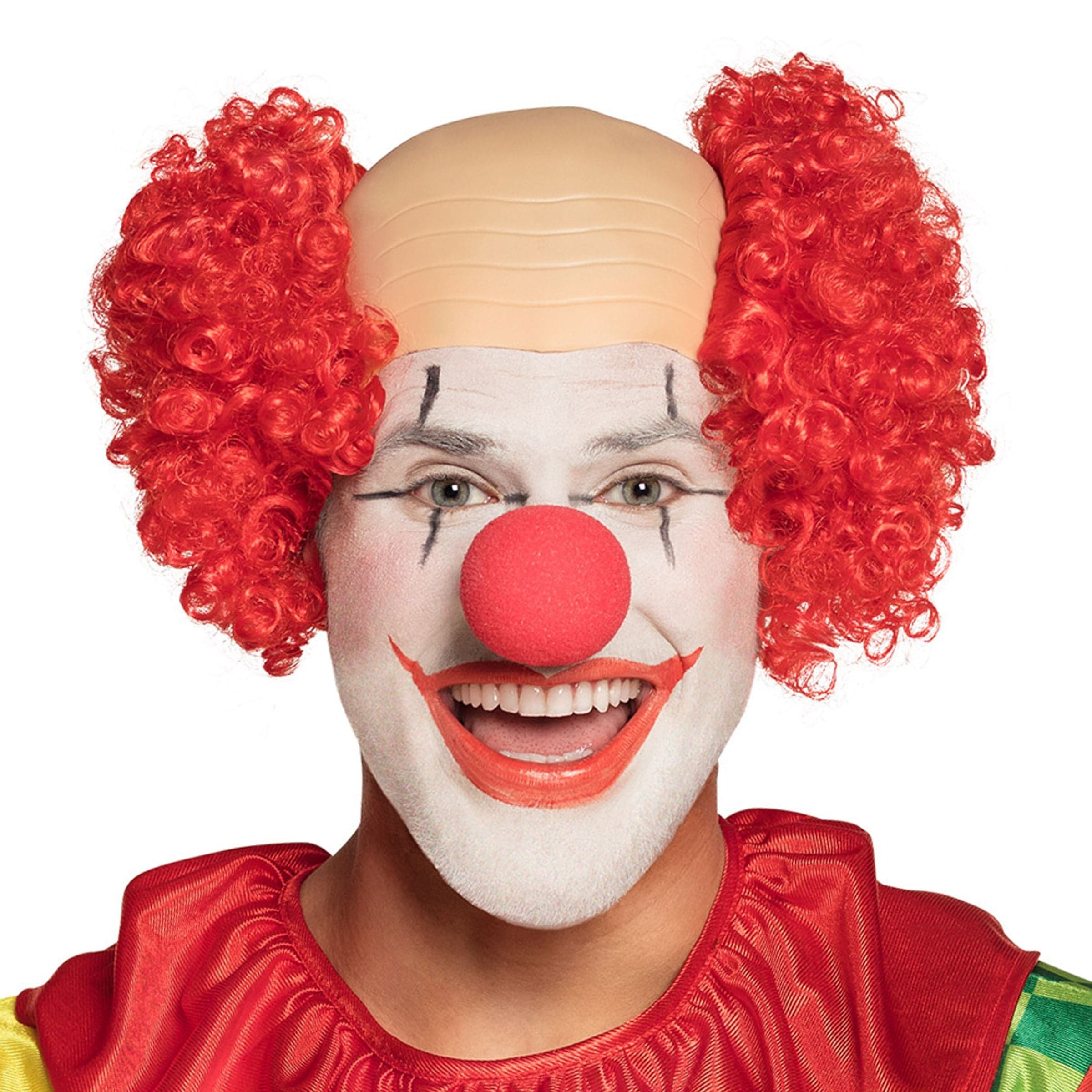 Punainen Klovniperuukki Kaljulla - One size