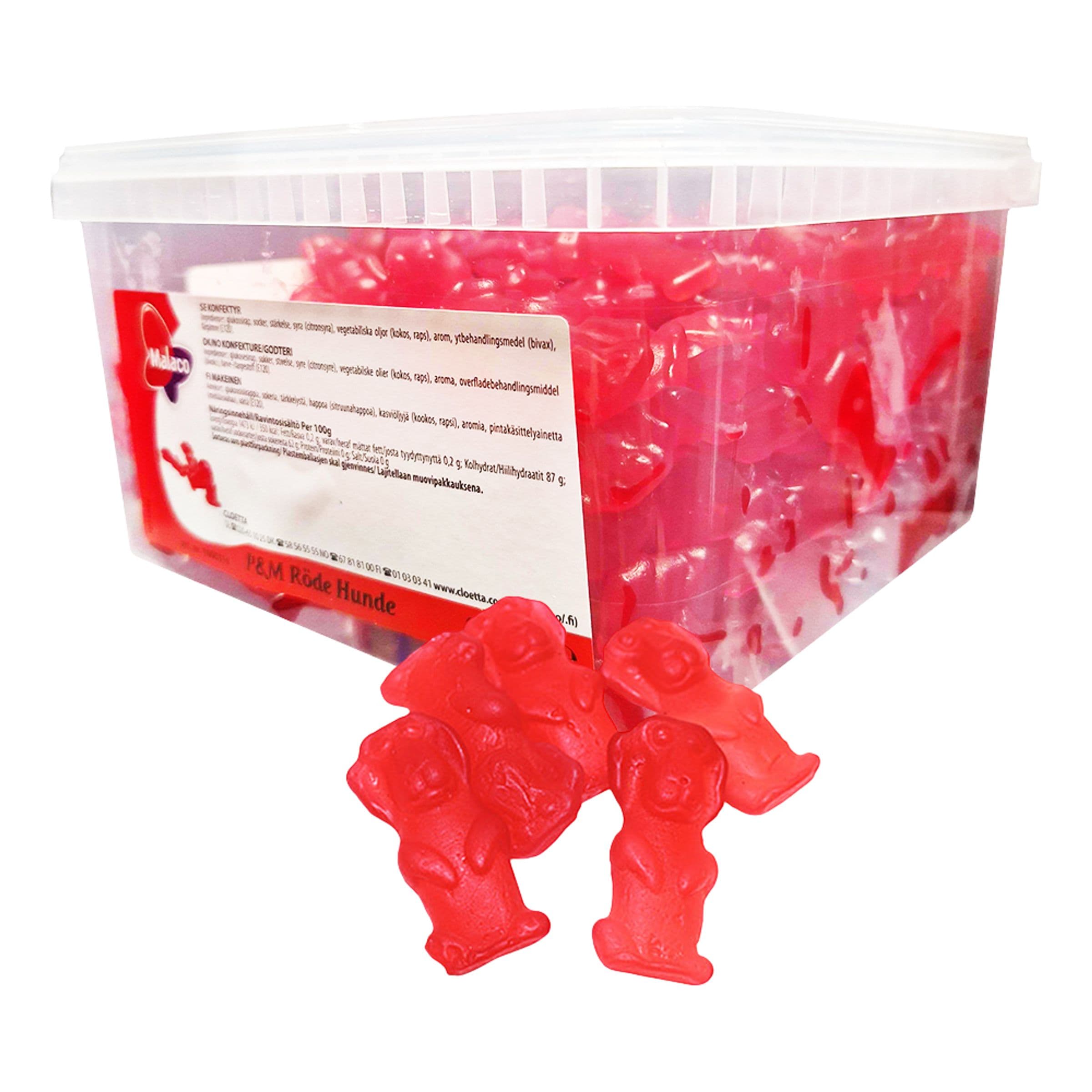 Malaco Röde Hund Suurpakkaus - 2 kg – ERT Godis Bulk