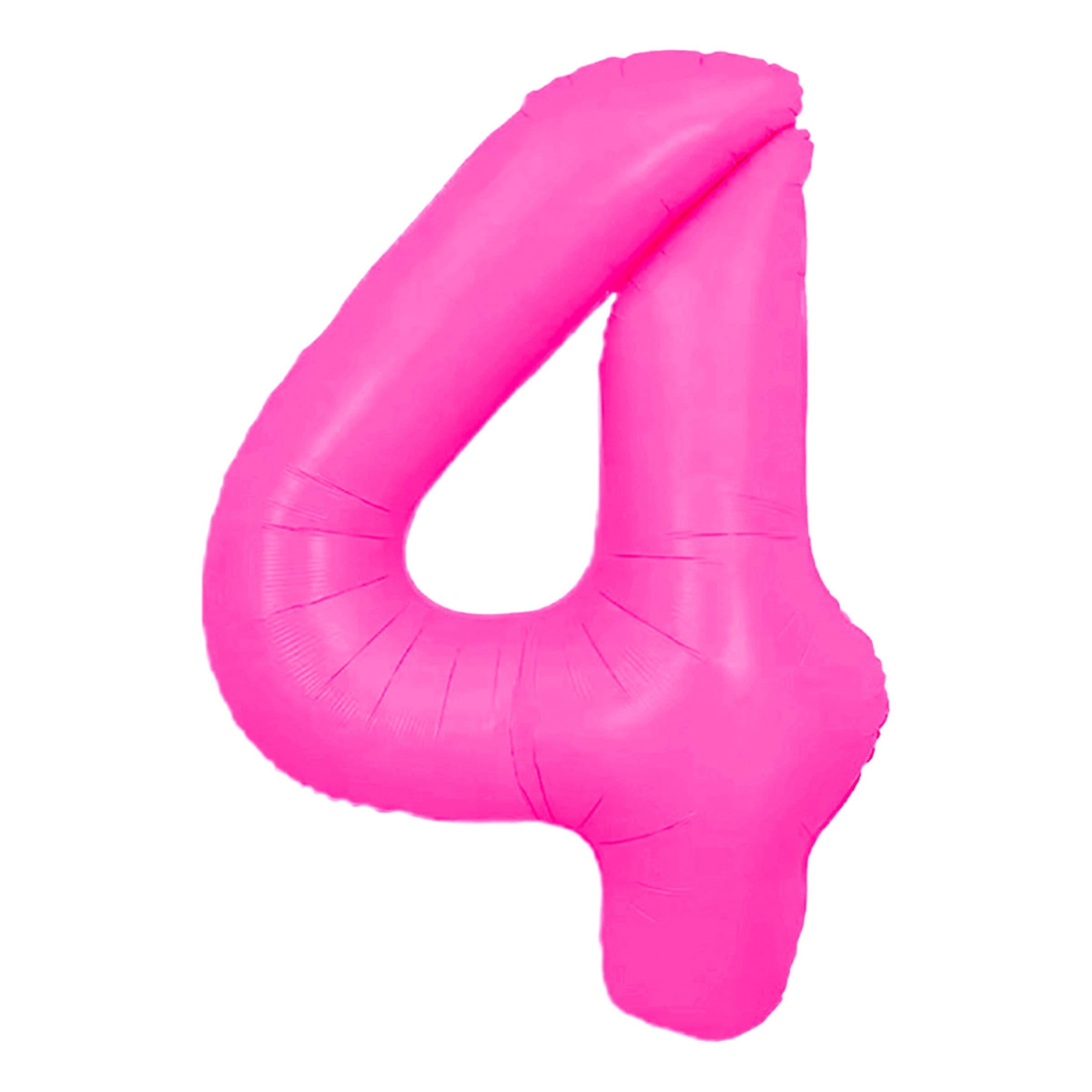 Neonpinkki Numeropallo - Numero 4 – Ballongkungen