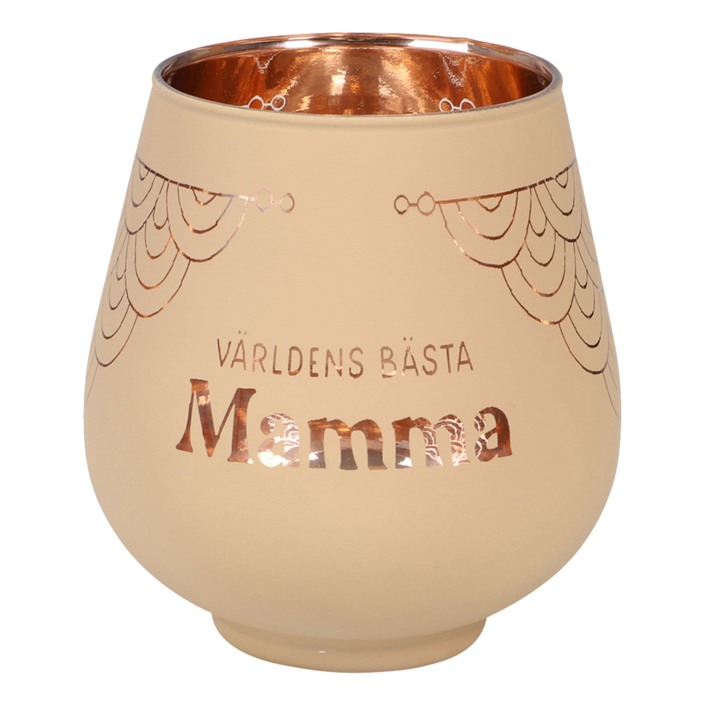 Kynttilälyhty Peililasi Tekstillä - Mamma – Hisab/Joker