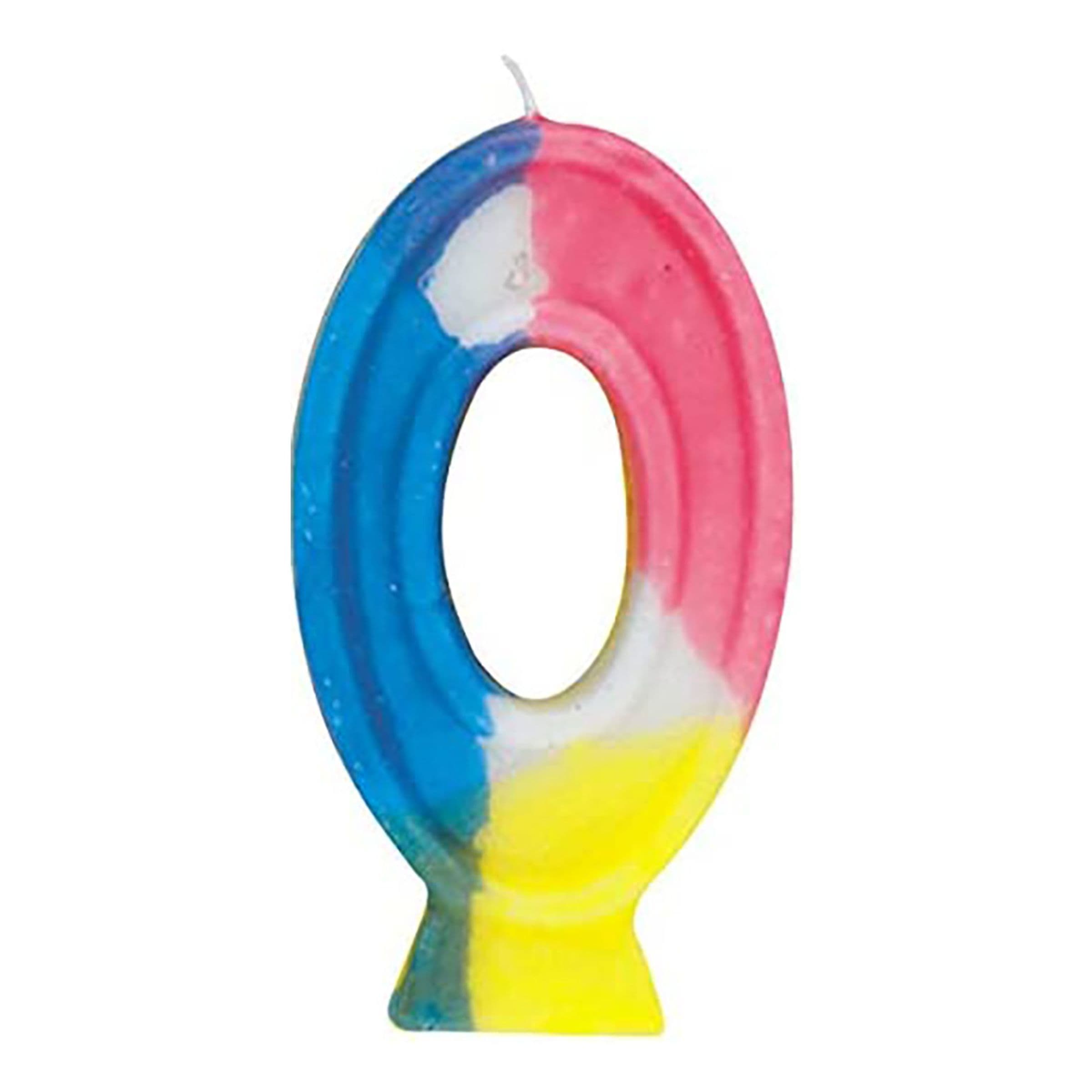 Kakkukynttilät Sateenkaarenväriset - Numero 0