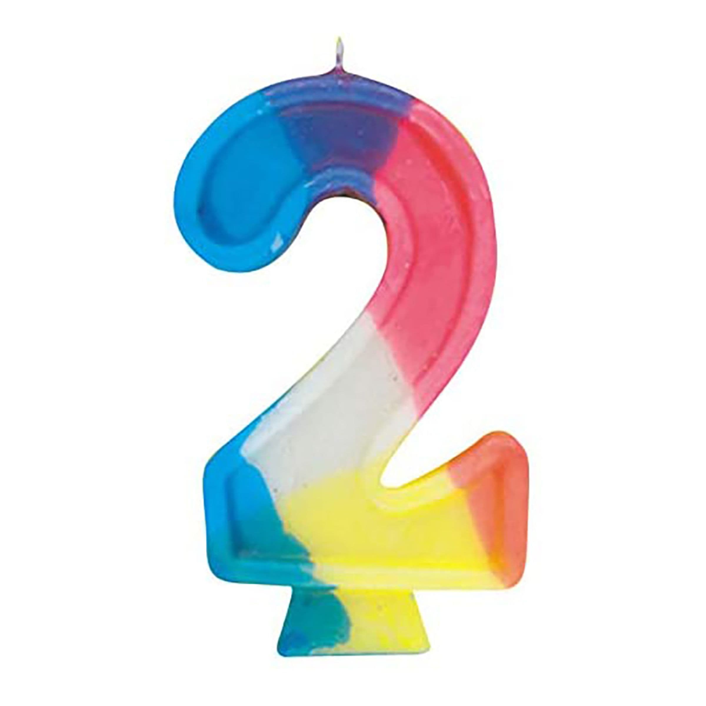 Kakkukynttilät Sateenkaarenväriset - Numero 2