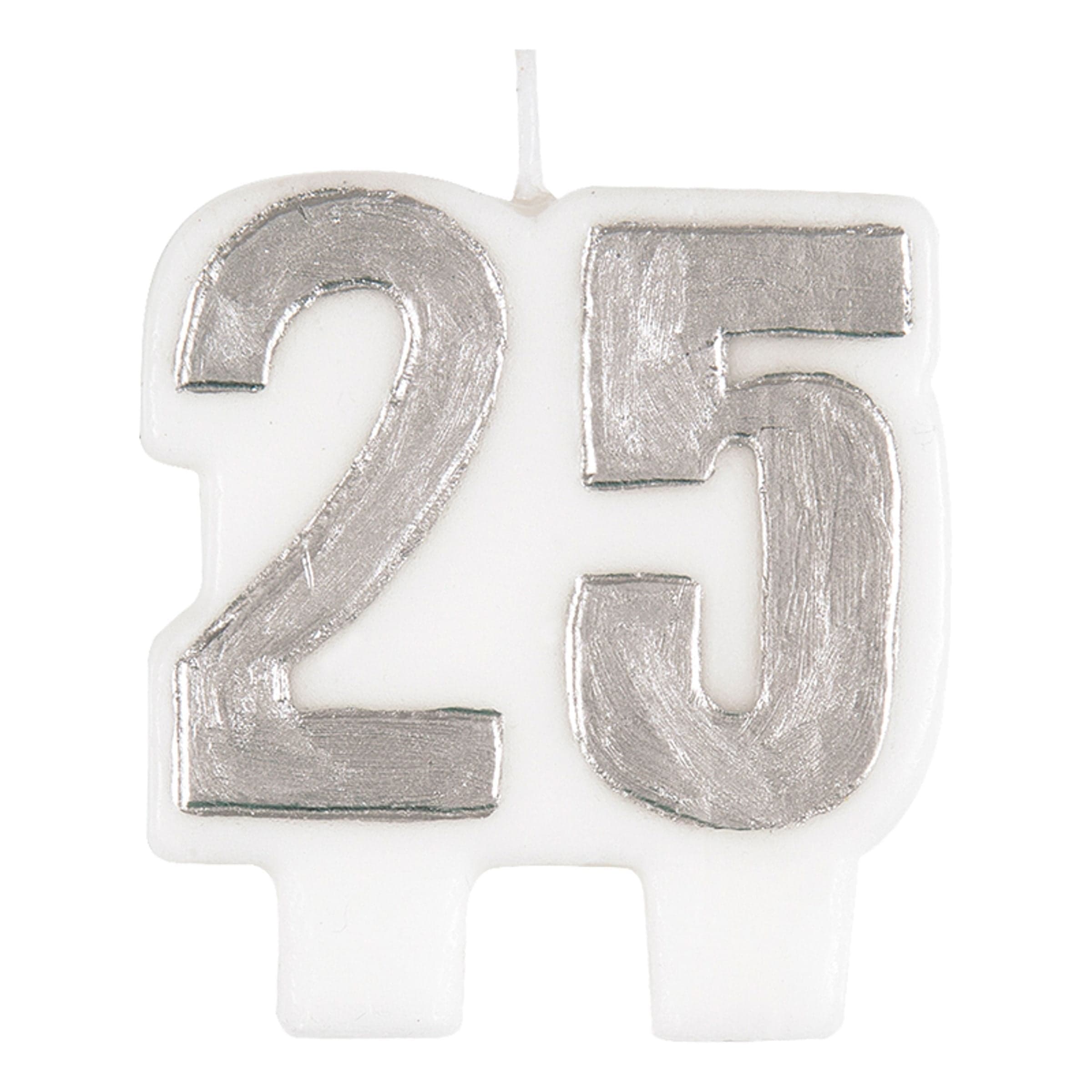 Kakkukynttilät Numero 25 Hopea – Unique Party