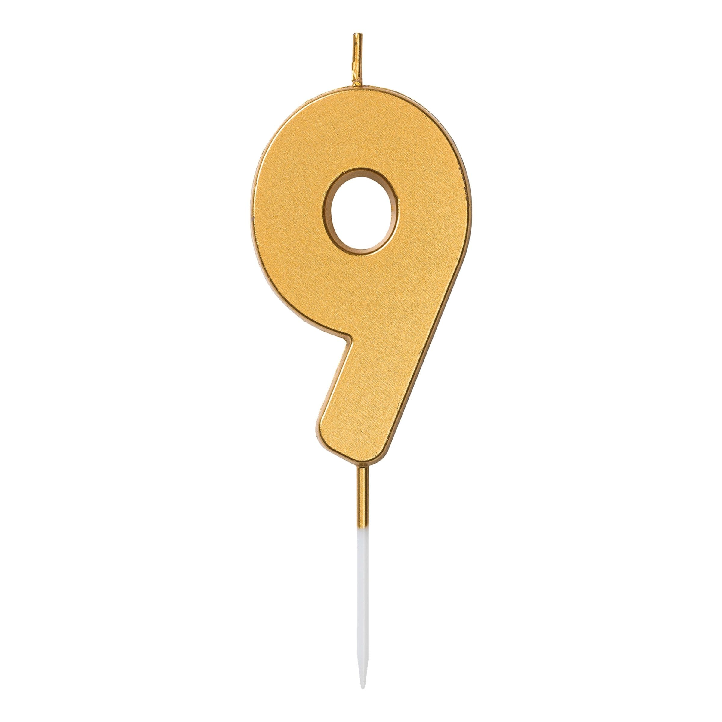 Kakkukynttilä Numero Kulta - Numero 9 – Design House 95