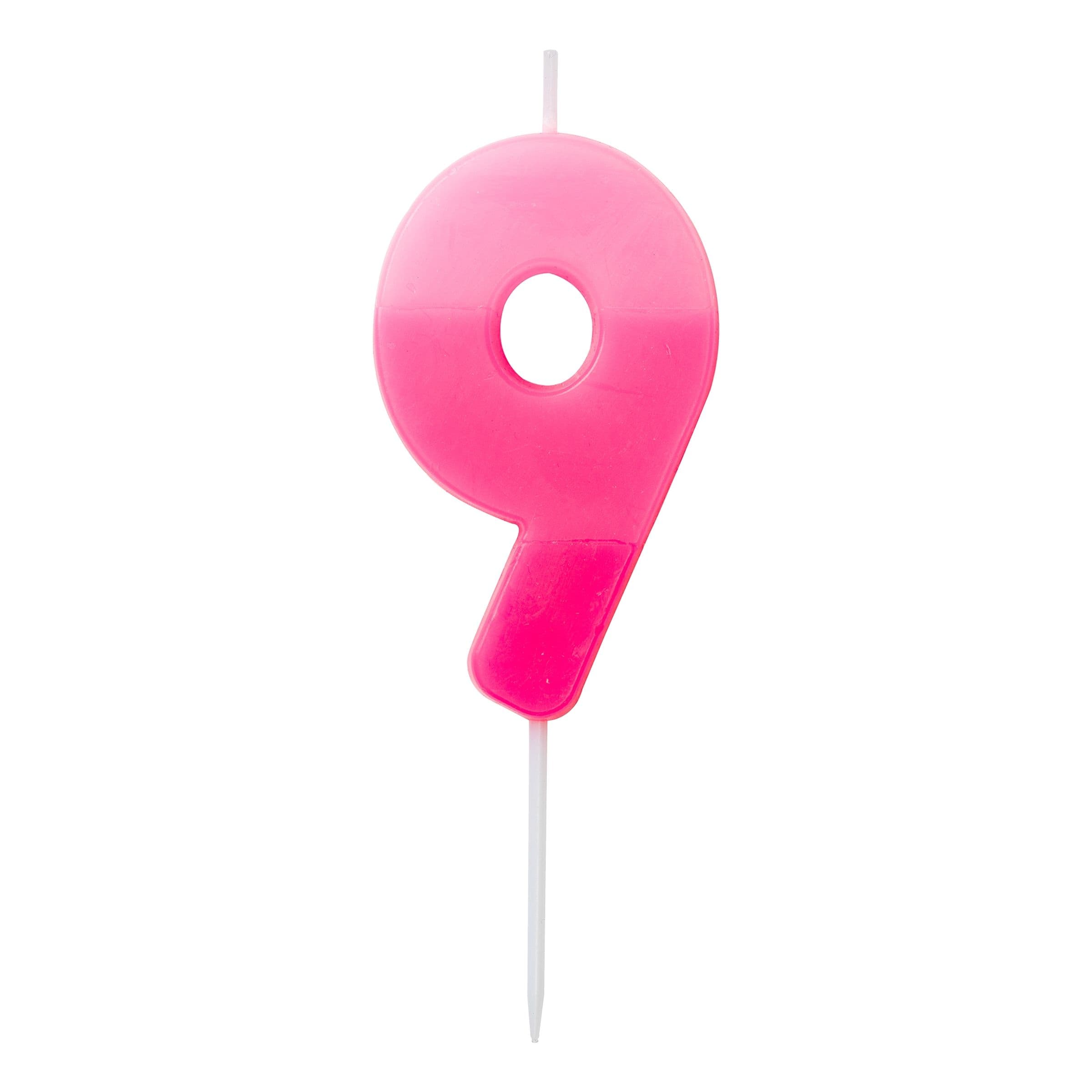 Kakkukynttilä Numero Vaaleanpunainen - Numero 9 – Design House 95