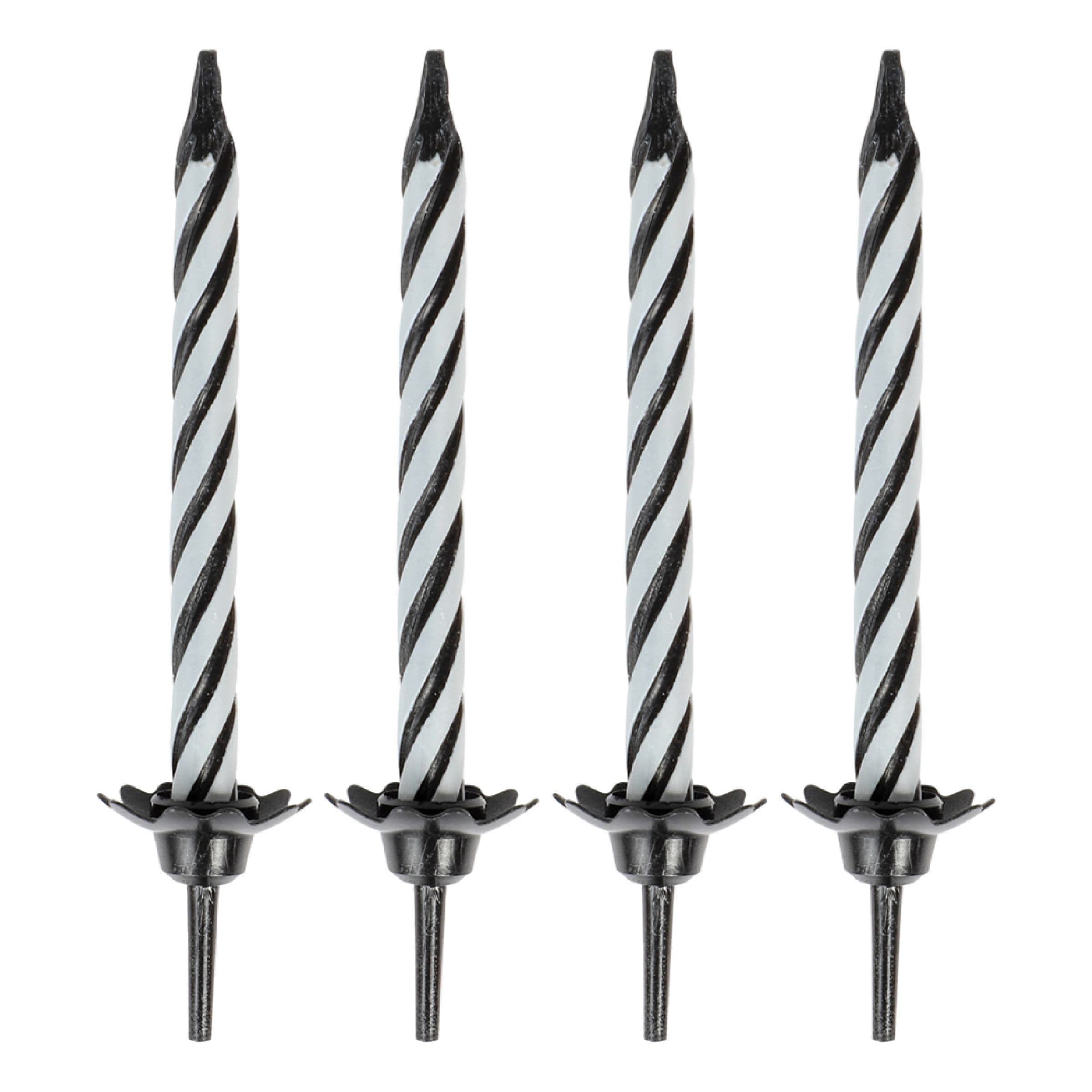 Kynttilät Kakkuun Mustat - 24-pakkaus