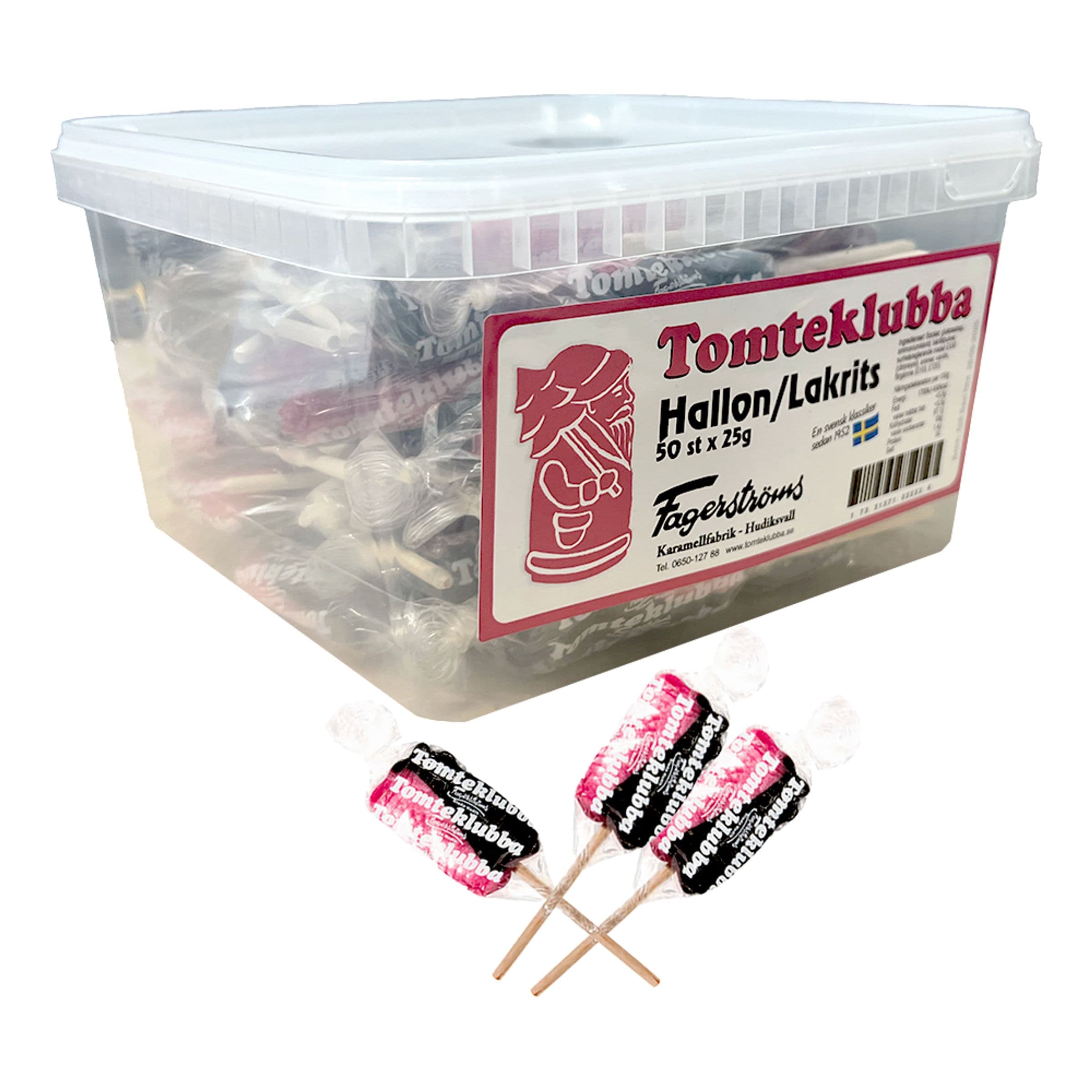 Tomteklubba Hallon/Lakrits Suurpakkaus - 50 x 25 g