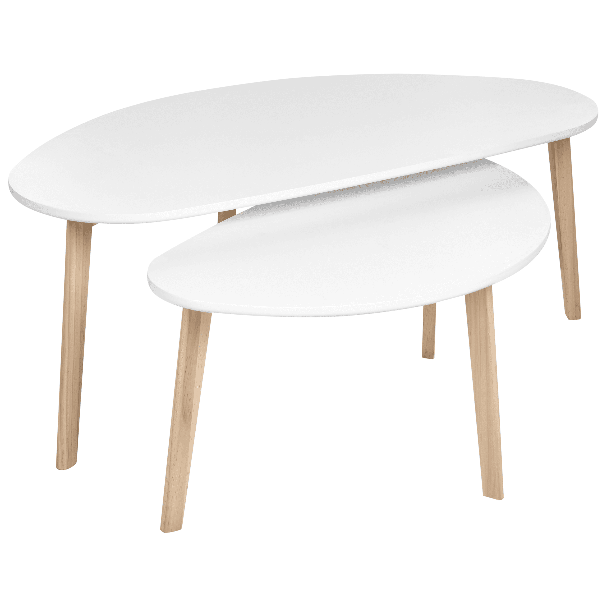 Sohvapöytäsetti 2 kpl FLY Valkoinen – Beliani