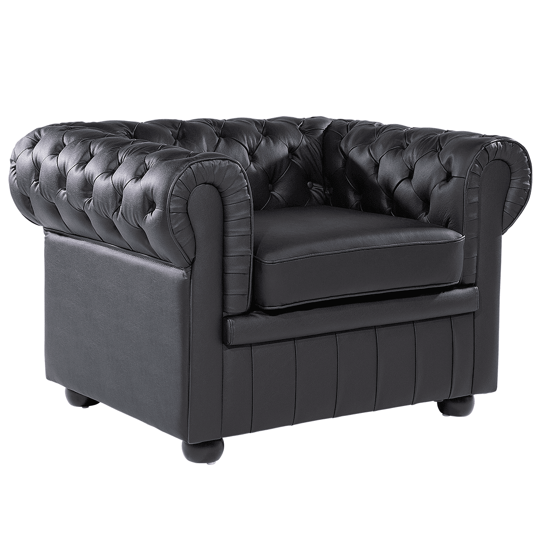 Nojatuoli CHESTERFIELD nahka Musta