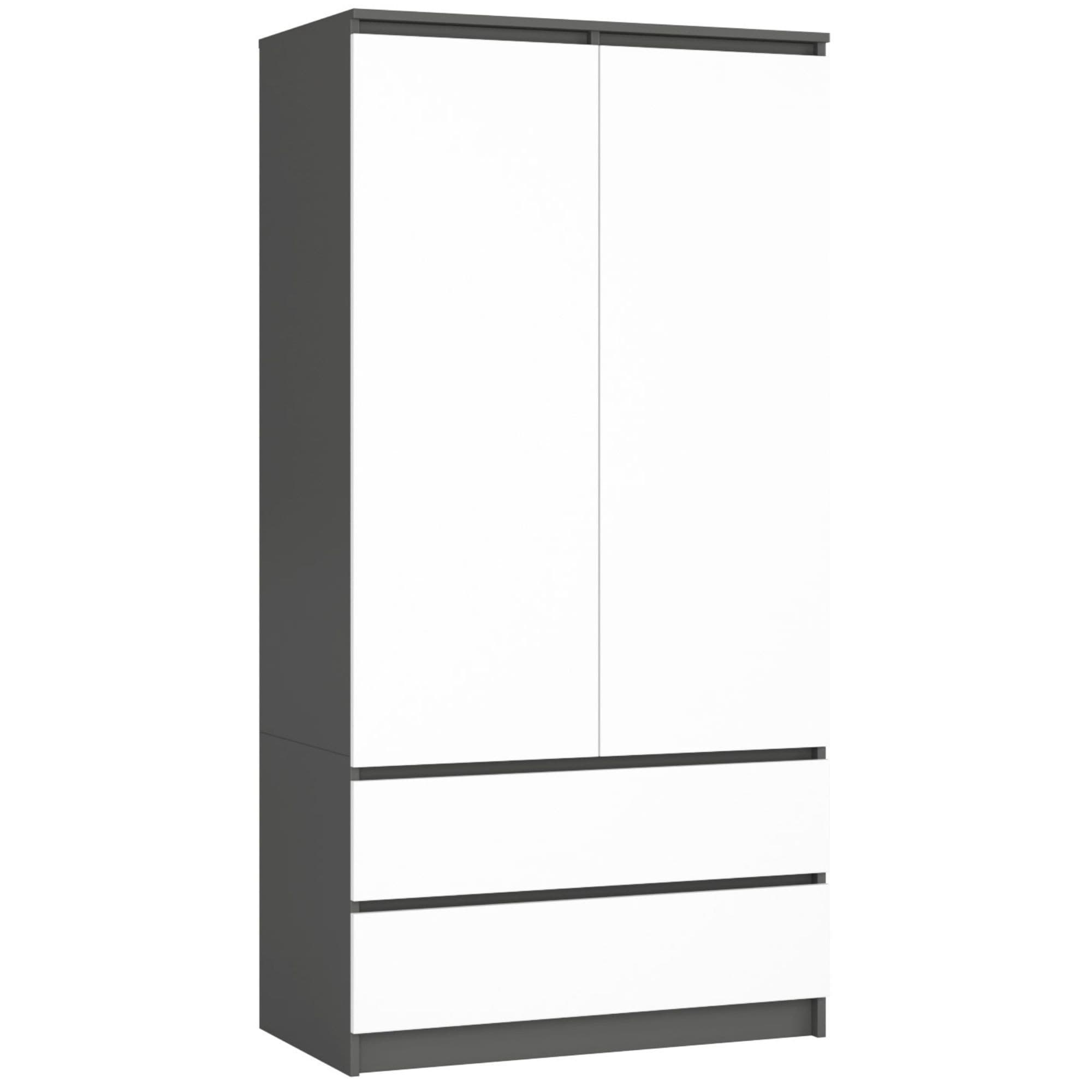 Akord Vaatekaappi Harmaa Grafiitti/Valkoinen 90x51x180 – Akord