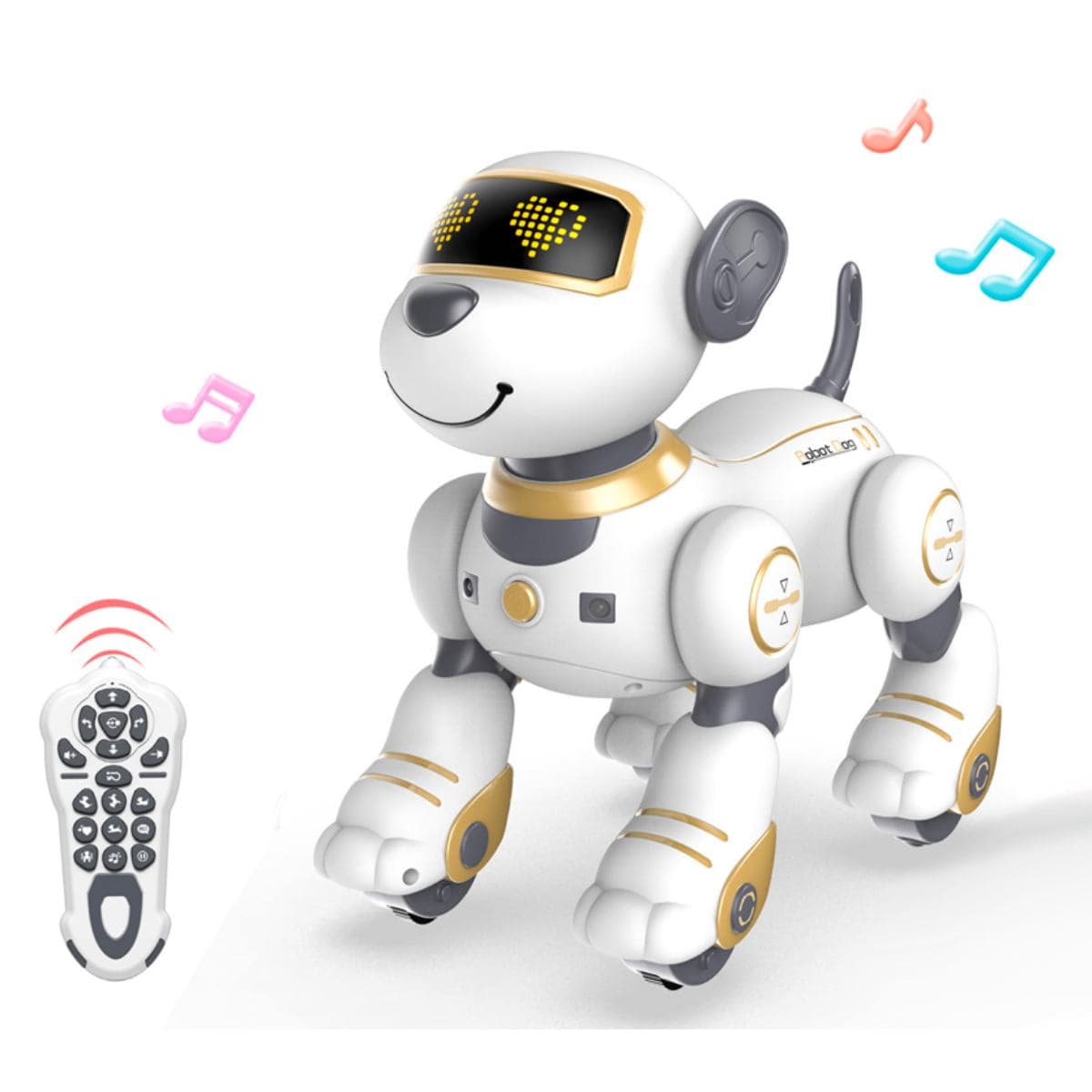 Kaukosäädettävä animoitu koira äänitehosteilla ja valoilla - Marcus-malli – Techkidz