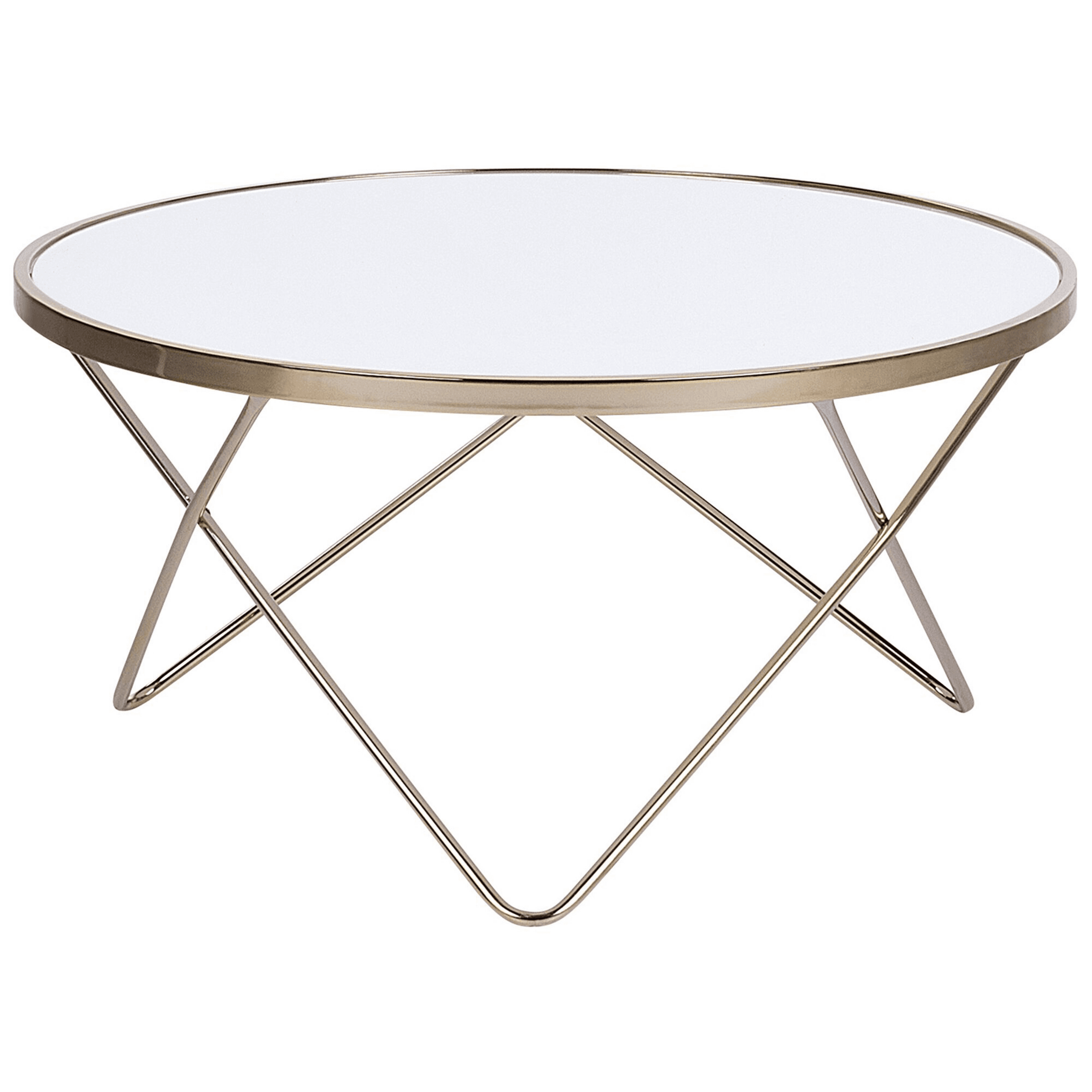 Sohvapöytä MERIDIAN karkaistu lasi Valkoinen/kulta