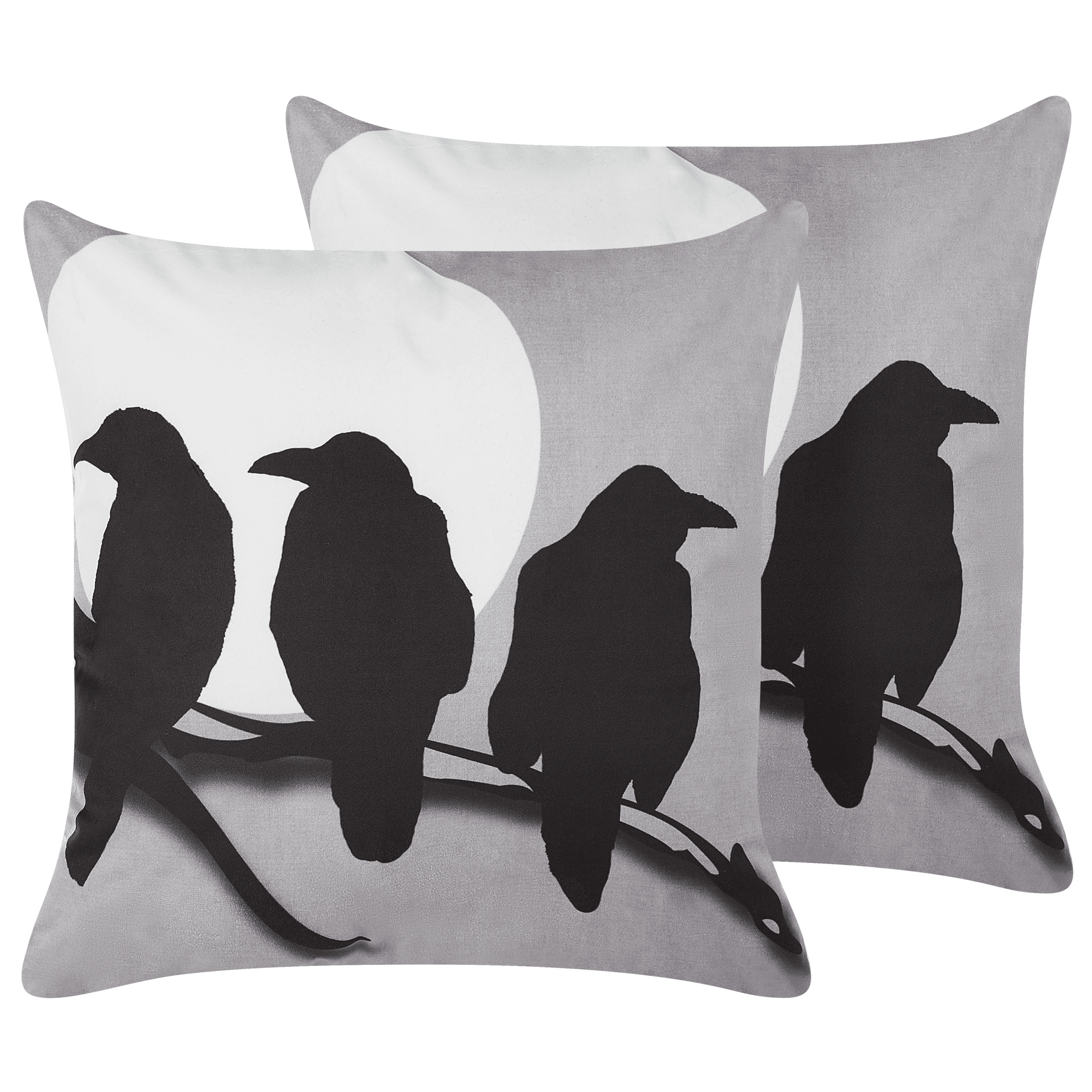 Koristetyynysetti 2 kpl ORADEA sametti 45 x 45 cm Harmaa Eläinkuvio – Beliani